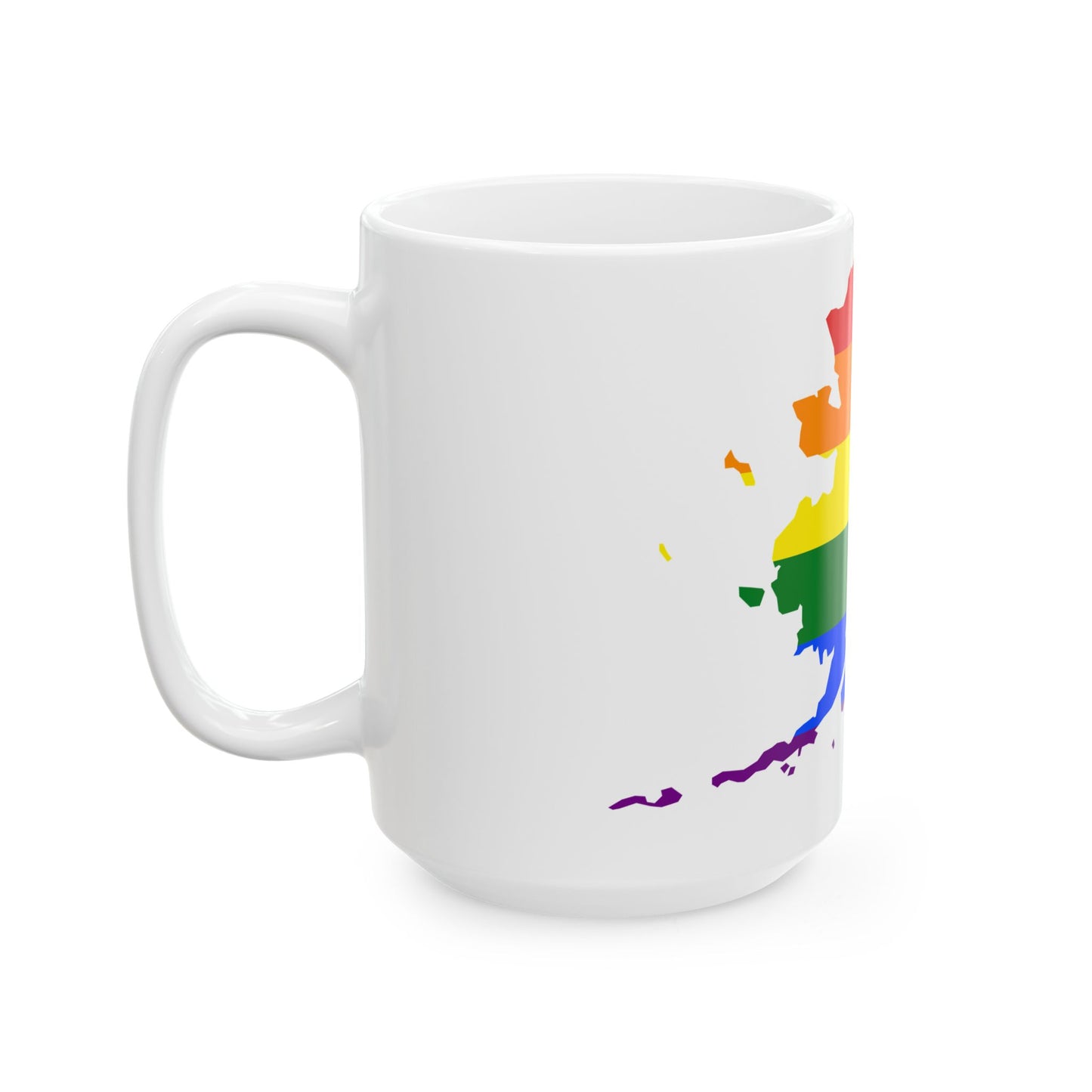LGBT flag map of Alaska (United States) White Coffee Mug