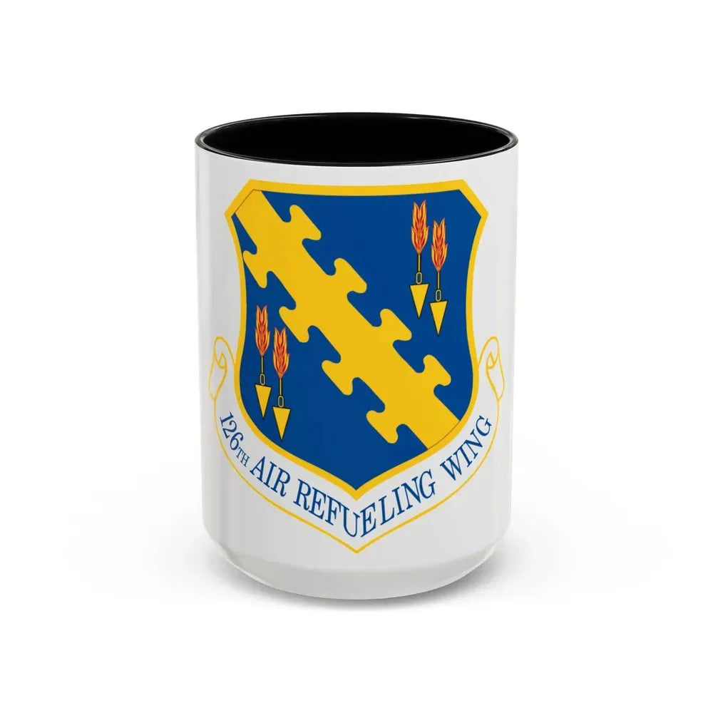 126th Air Refueling Wing (U.S. Air Force) Accent Coffee Mug 15oz Black - Go Mug Yourself