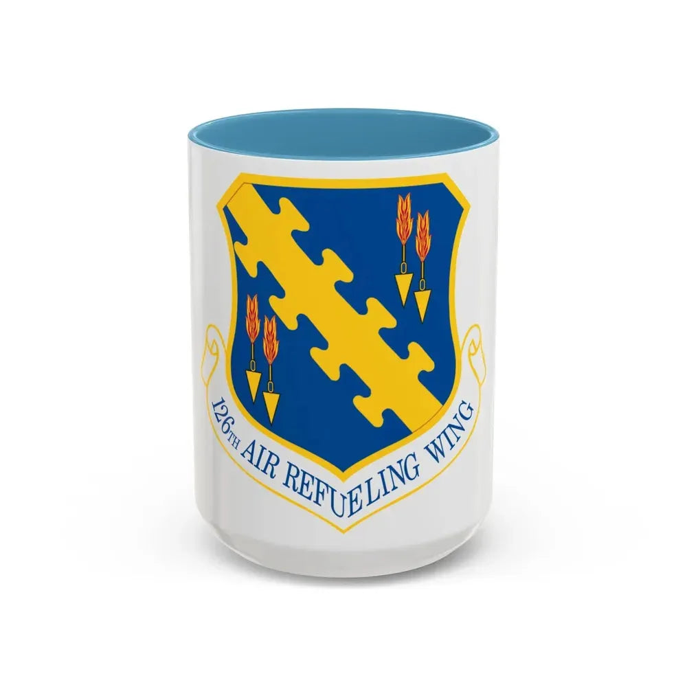 126th Air Refueling Wing (U.S. Air Force) Accent Coffee Mug 15oz Light Blue - Go Mug Yourself