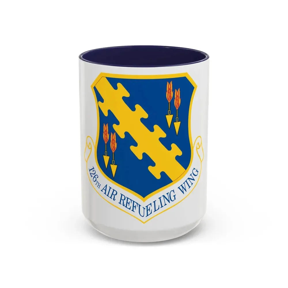 126th Air Refueling Wing (U.S. Air Force) Accent Coffee Mug 15oz Navy - Go Mug Yourself