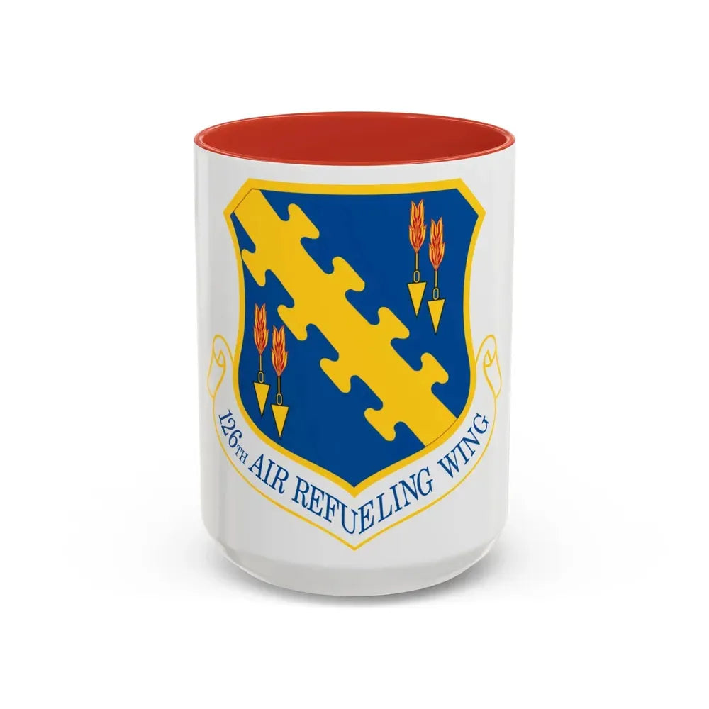 126th Air Refueling Wing (U.S. Air Force) Accent Coffee Mug 15oz Red - Go Mug Yourself