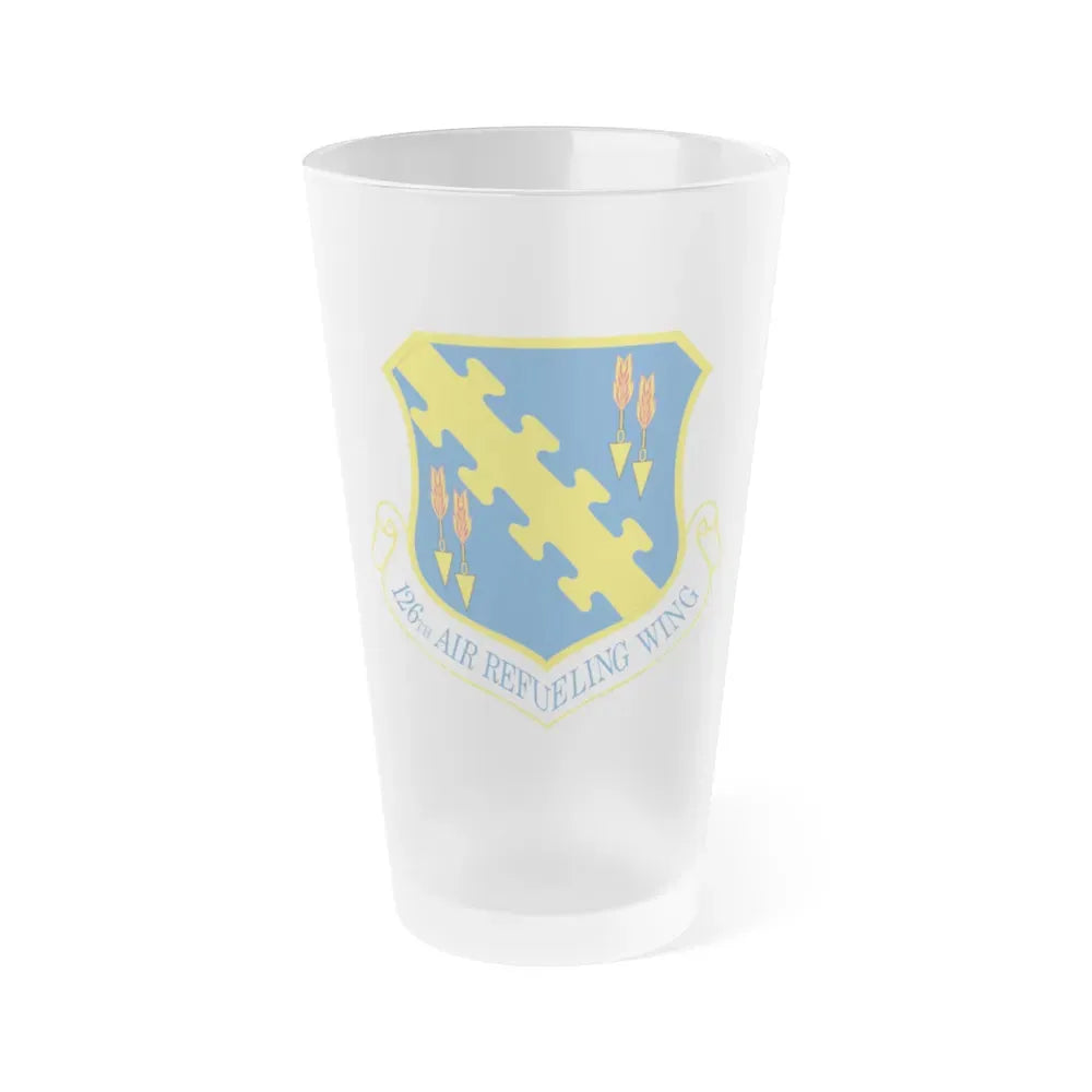 126th Air Refueling Wing (U.S. Air Force) Frosted Pint Glass 16oz Default Title - Go Mug Yourself