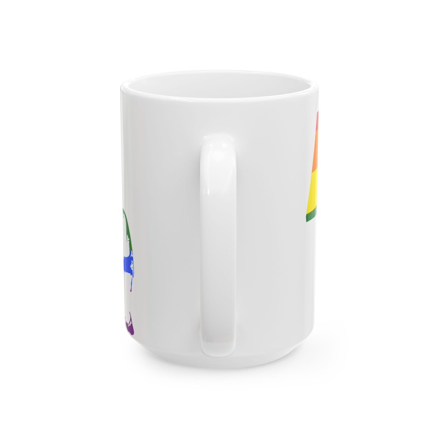 LGBT flag map of Massachusetts (United States) White Coffee Mug