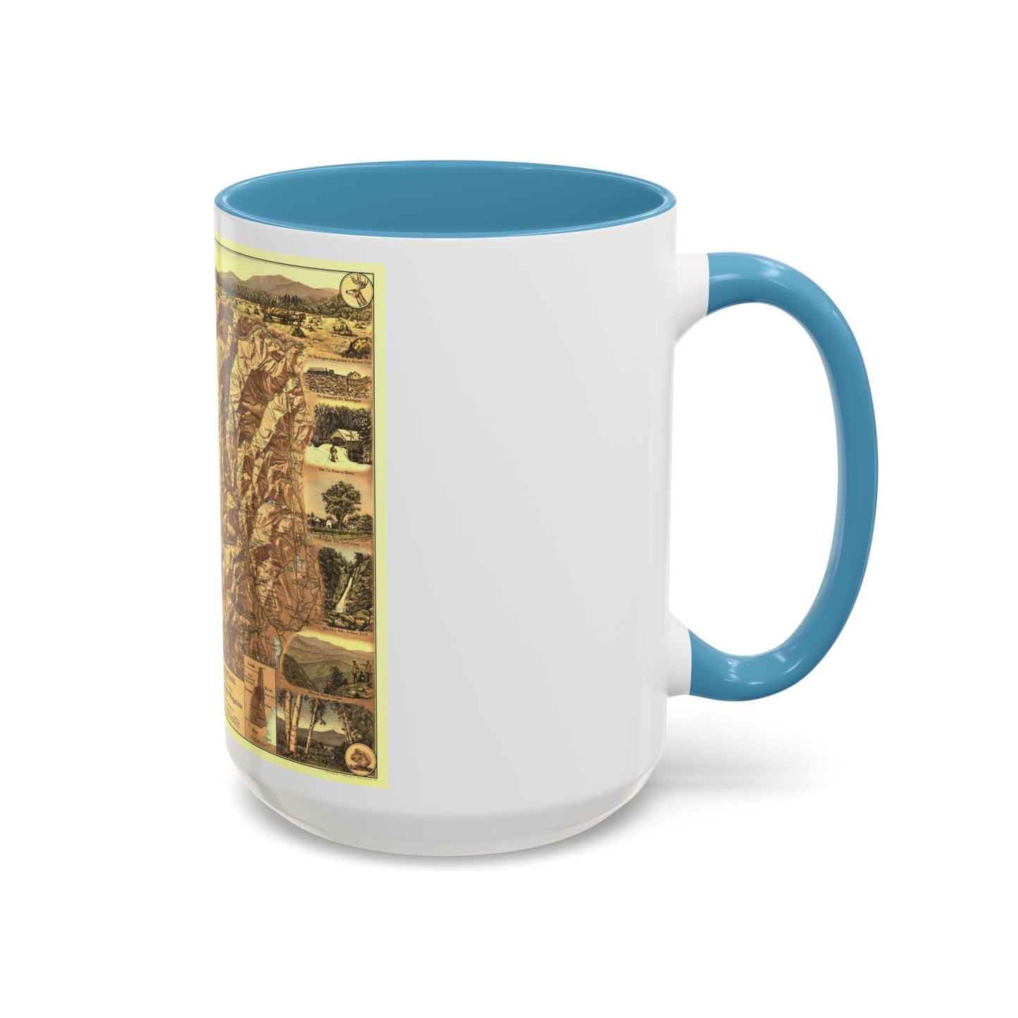 USA - New Hampshire's White Mountains (1937) (Map) Accent Coffee Mug-Go Mug Yourself