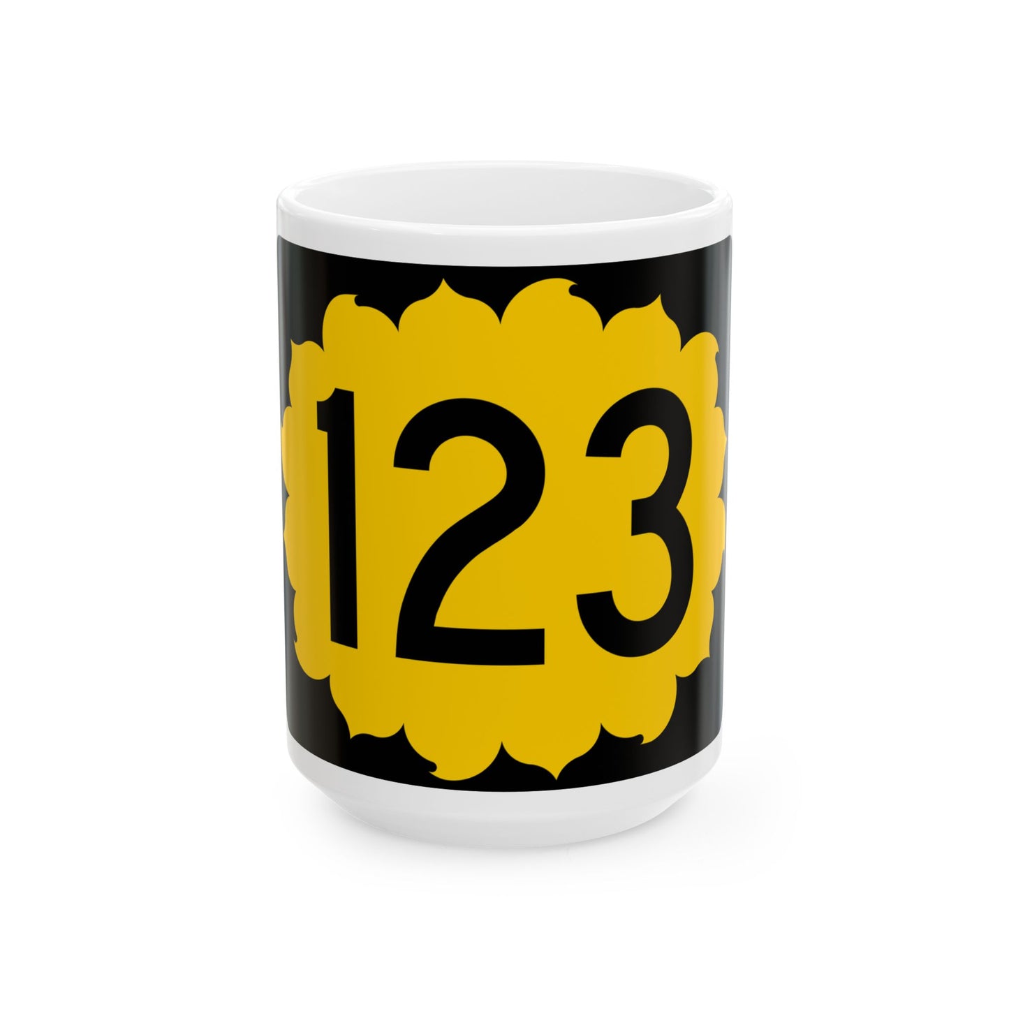 K-123 (Kansas) (Road Sign) White Coffee Mug