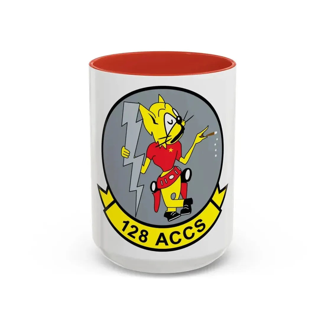 128 ACCS (U.S. Air Force) Accent Coffee Mug 15oz Red - Go Mug Yourself