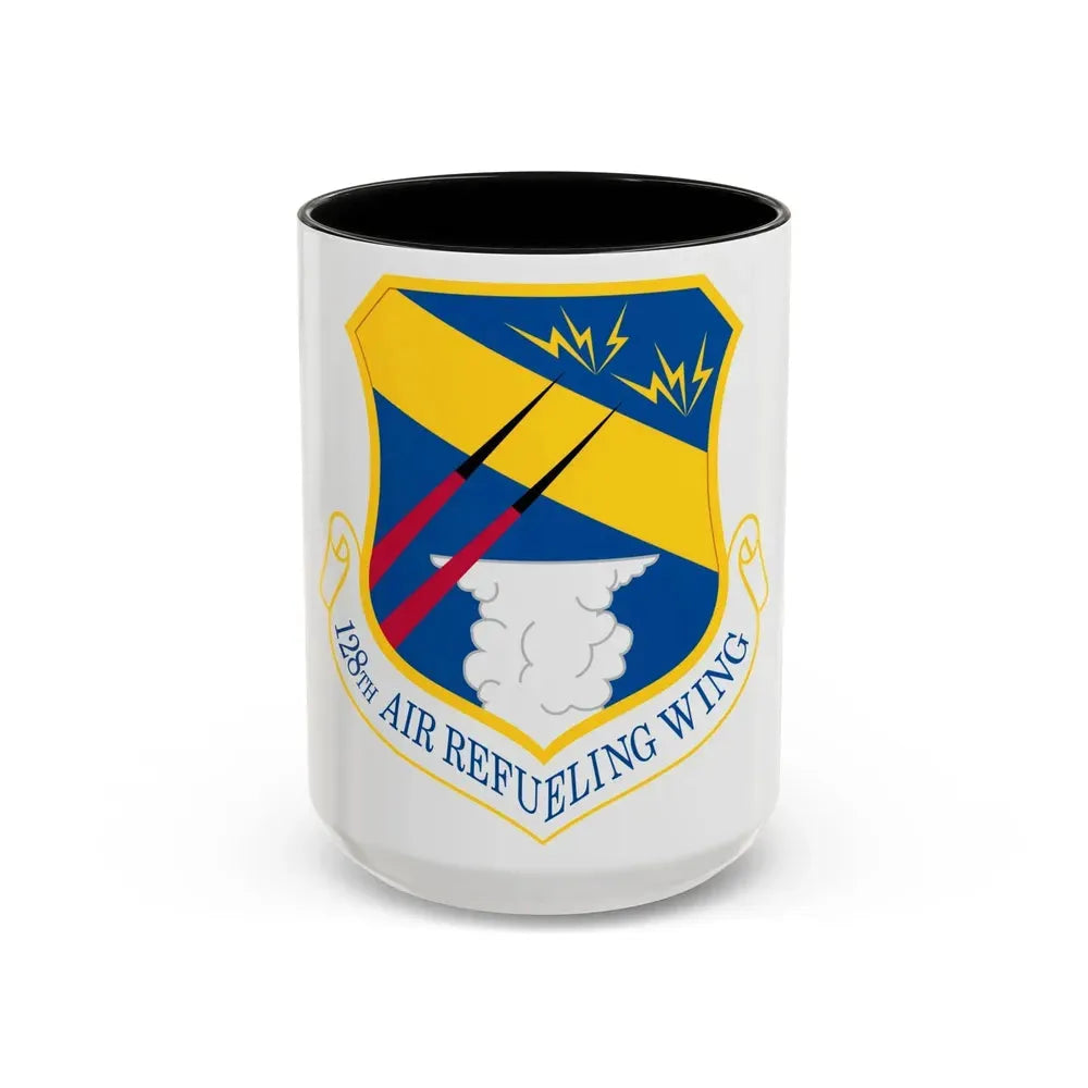 128th Air Refueling Wing (U.S. Air Force) Accent Coffee Mug 15oz Black - Go Mug Yourself