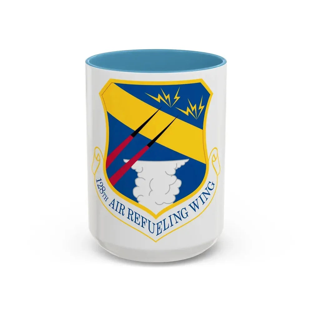 128th Air Refueling Wing (U.S. Air Force) Accent Coffee Mug 15oz Light Blue - Go Mug Yourself