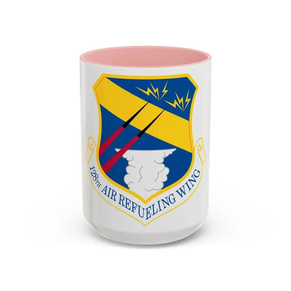 128th Air Refueling Wing (U.S. Air Force) Accent Coffee Mug 15oz Pink - Go Mug Yourself
