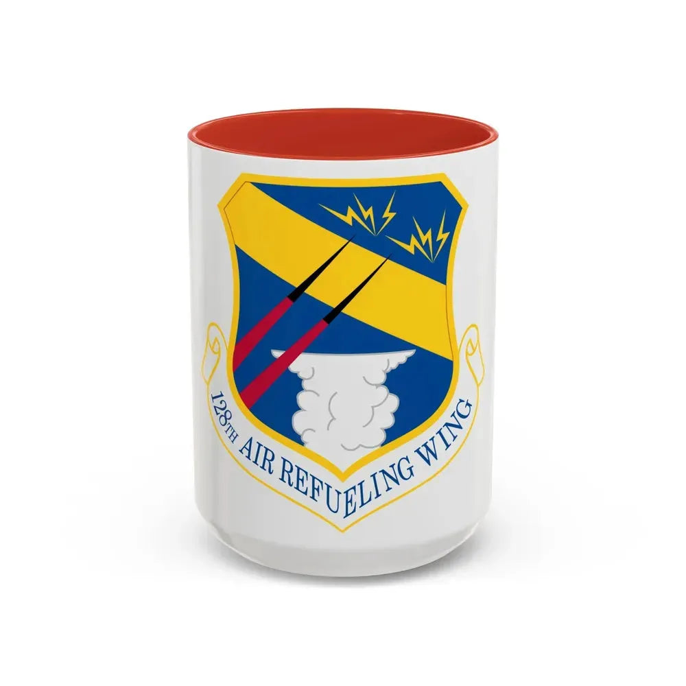 128th Air Refueling Wing (U.S. Air Force) Accent Coffee Mug 15oz Red - Go Mug Yourself