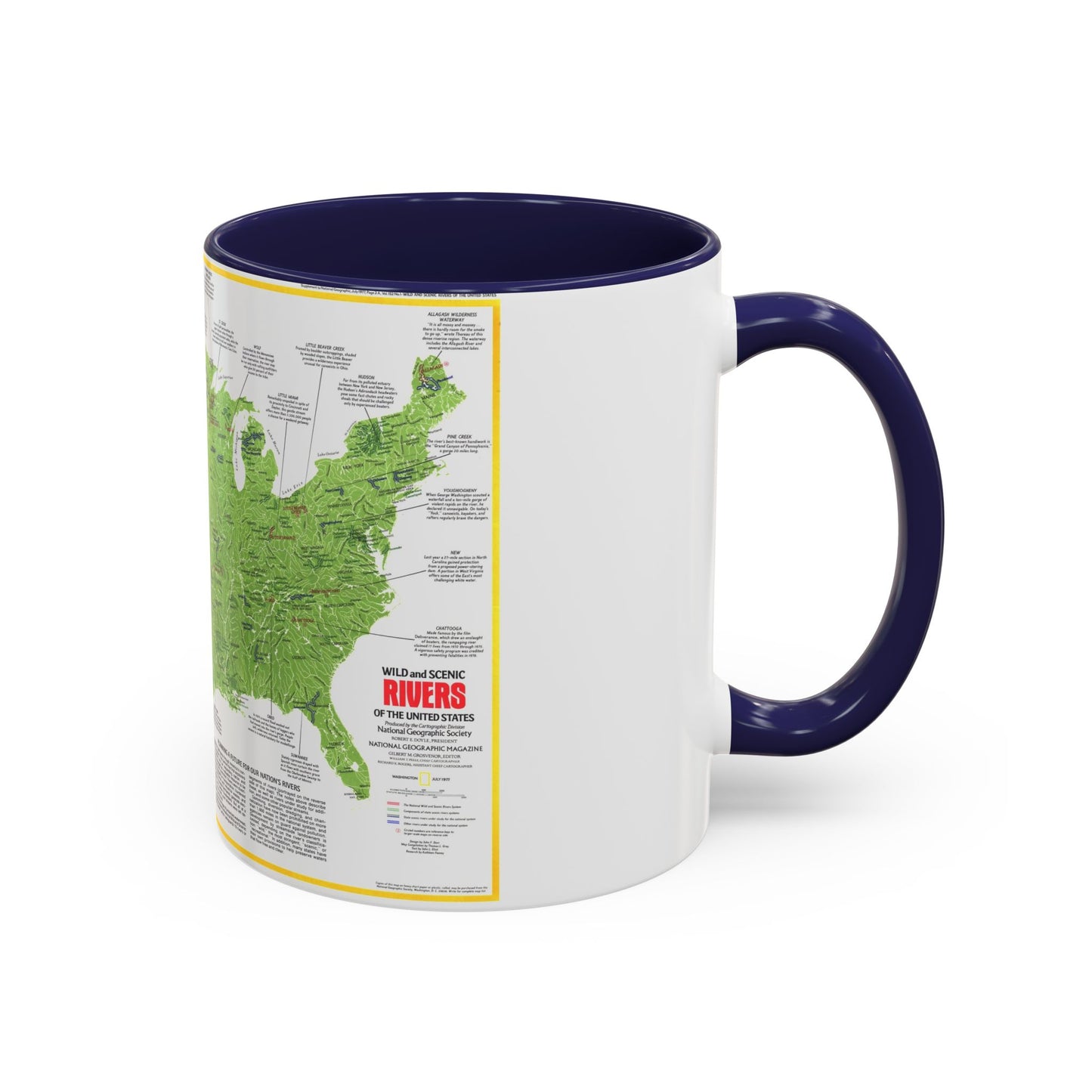 USA - Wild and Scenic Rivers 1 (1977) (Map) Accent Coffee Mug