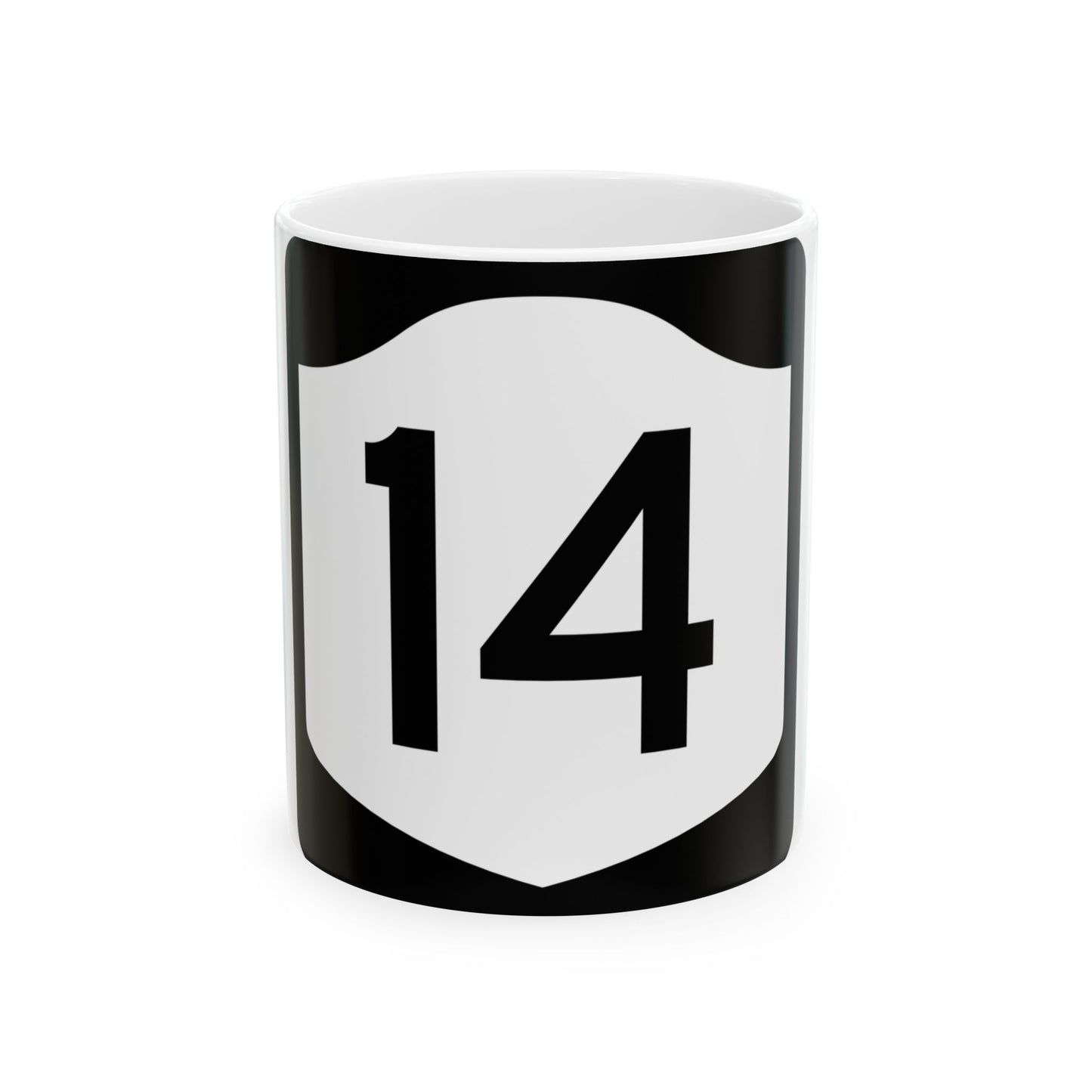 NY-14 (New York) (Road Sign) White Coffee Mug