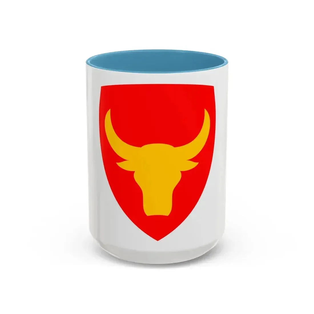 12th Infantry Division SSI (U.S. Army) Accent Coffee Mug 15oz Light Blue - Go Mug Yourself