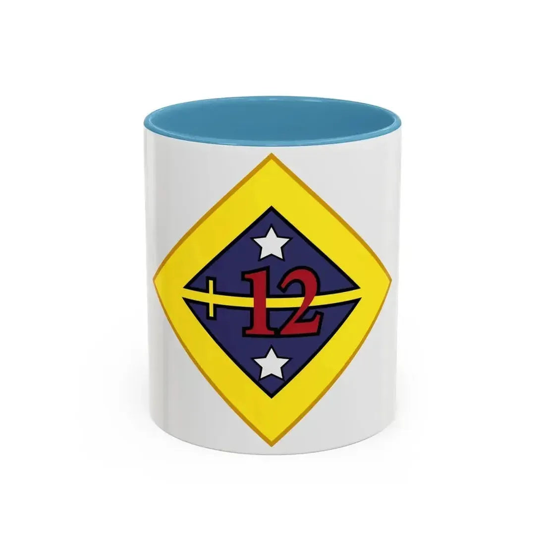 12th US division Insignia (U.S. Army) Accent Coffee Mug 11oz Light Blue - Go Mug Yourself