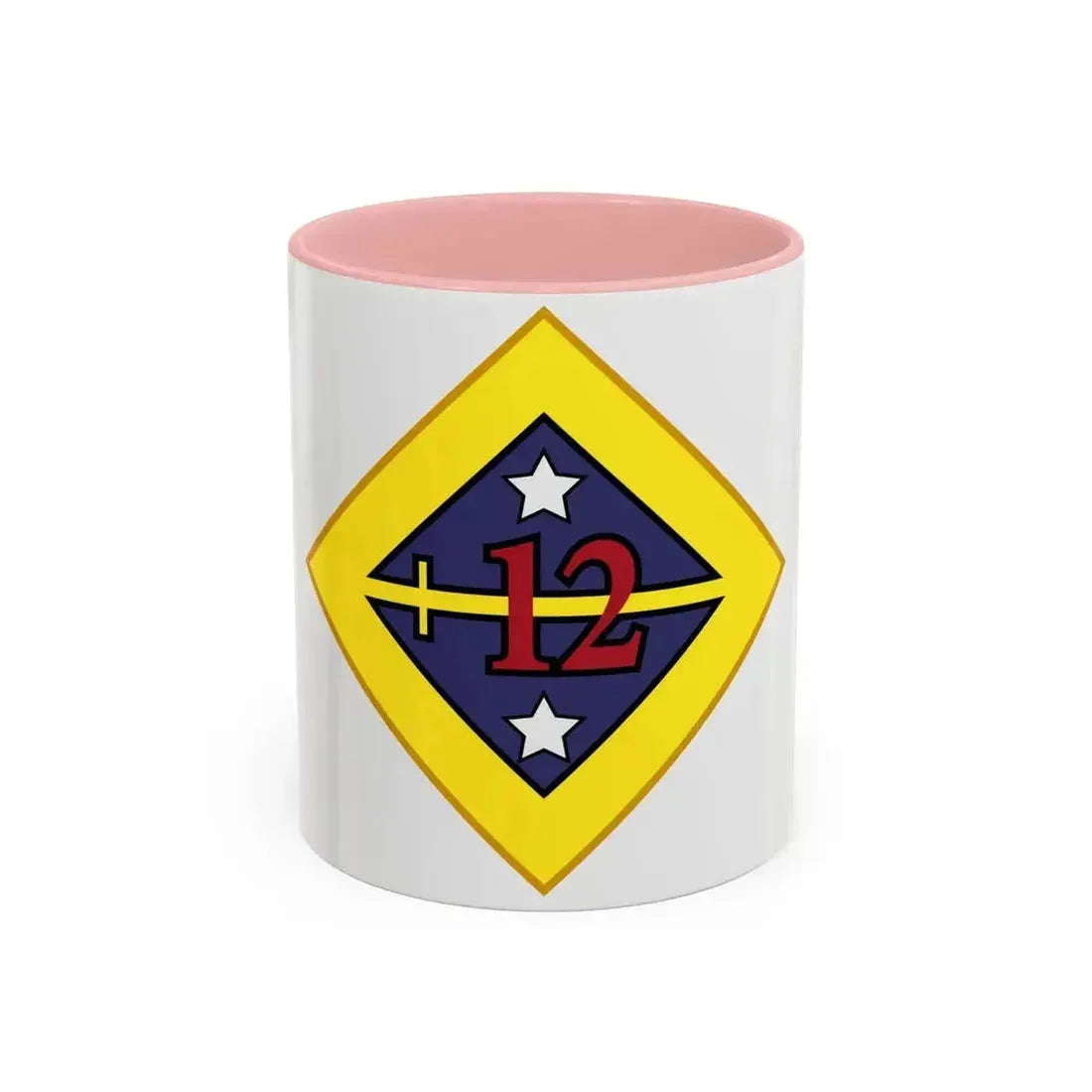 12th US division Insignia (U.S. Army) Accent Coffee Mug 11oz Pink - Go Mug Yourself