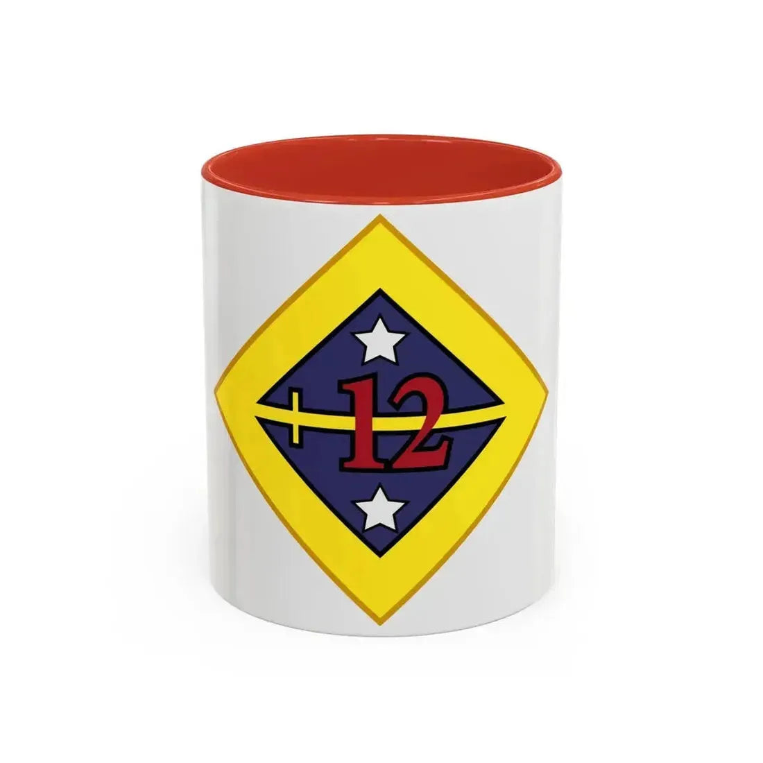 12th US division Insignia (U.S. Army) Accent Coffee Mug 11oz Red - Go Mug Yourself