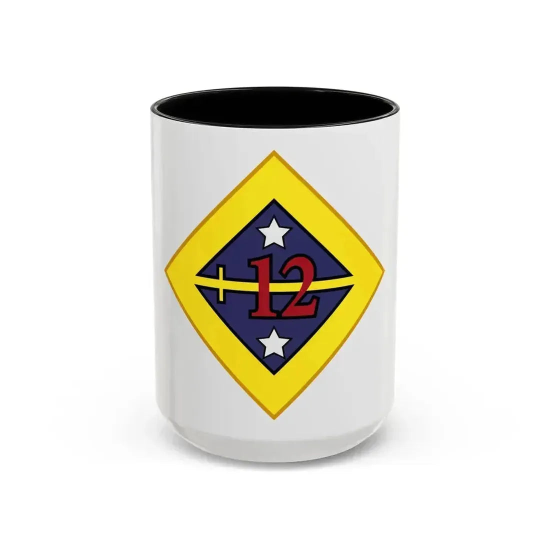 12th US division Insignia (U.S. Army) Accent Coffee Mug 15oz Black - Go Mug Yourself