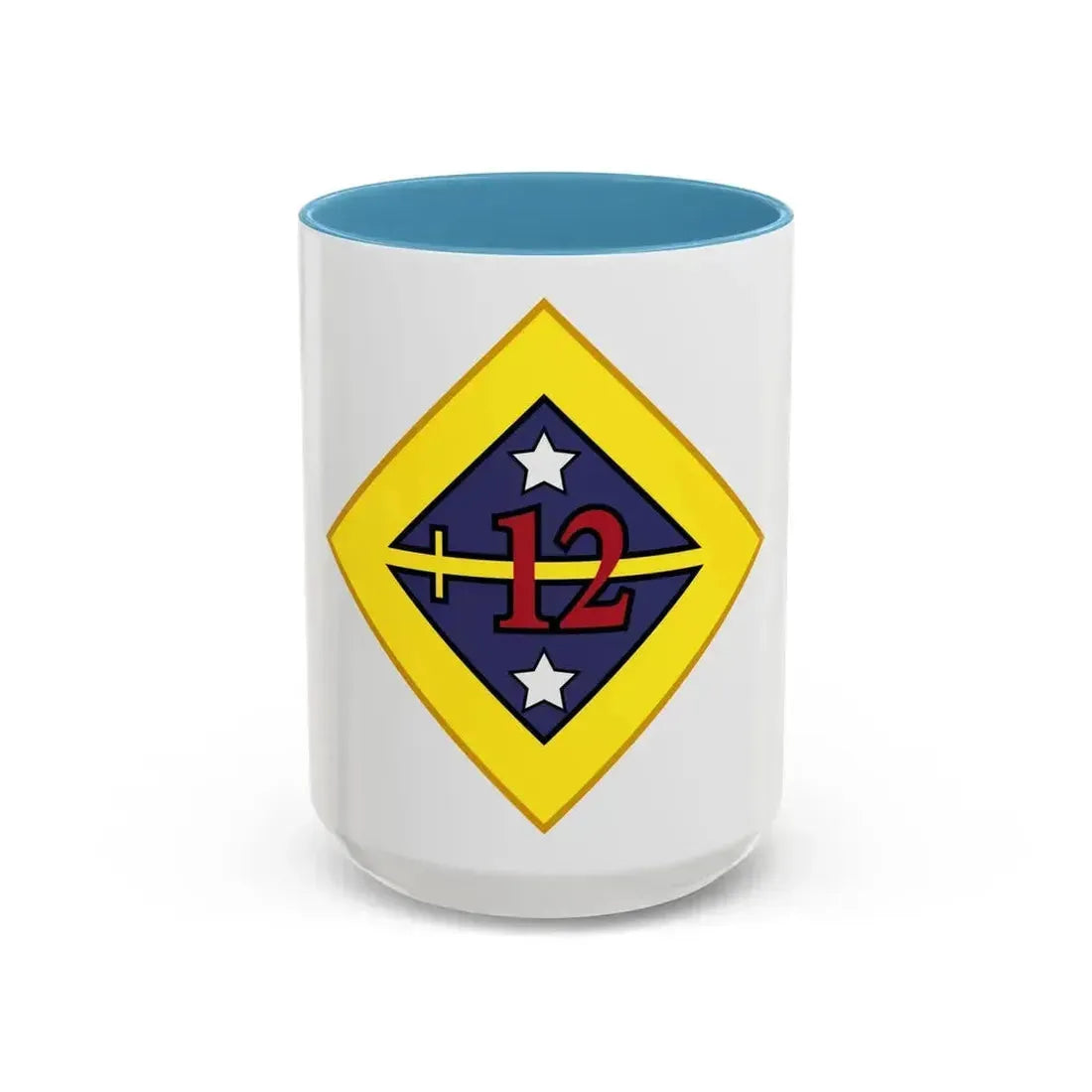 12th US division Insignia (U.S. Army) Accent Coffee Mug 15oz Light Blue - Go Mug Yourself