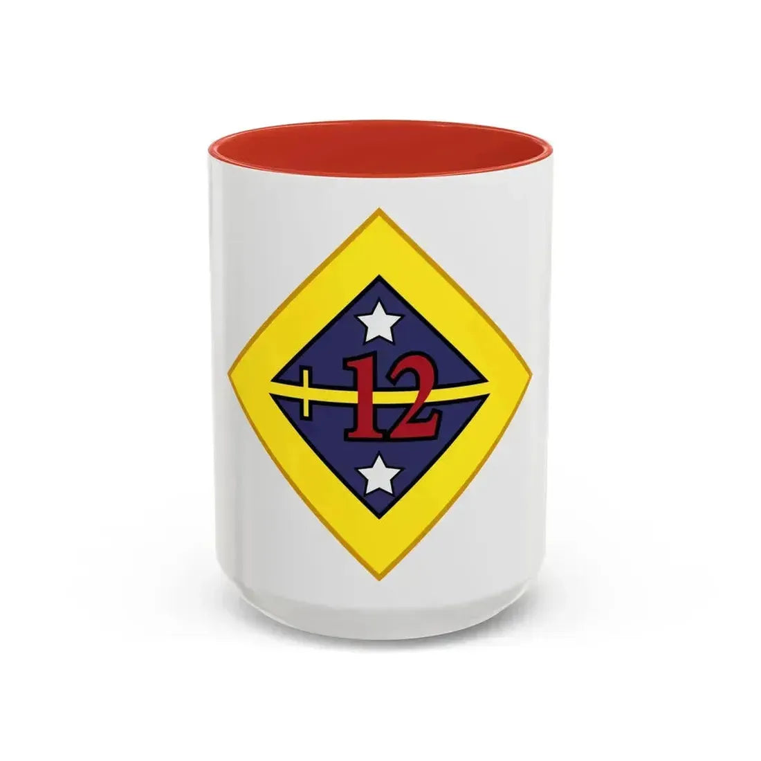 12th US division Insignia (U.S. Army) Accent Coffee Mug 15oz Red - Go Mug Yourself