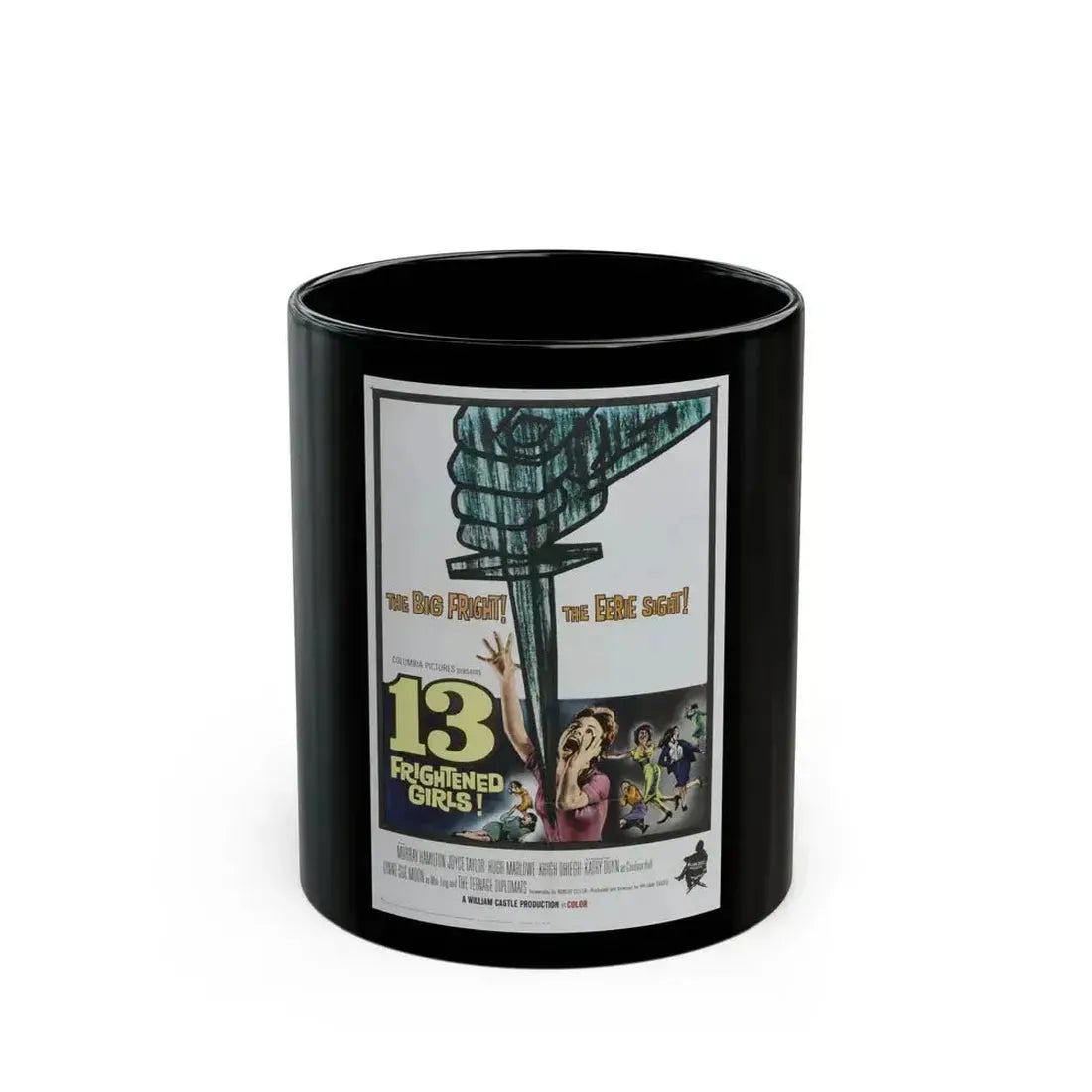 13 FRIGHTENED GIRLS 1963 Movie Poster - Black Coffee Mug 11oz - Go Mug Yourself