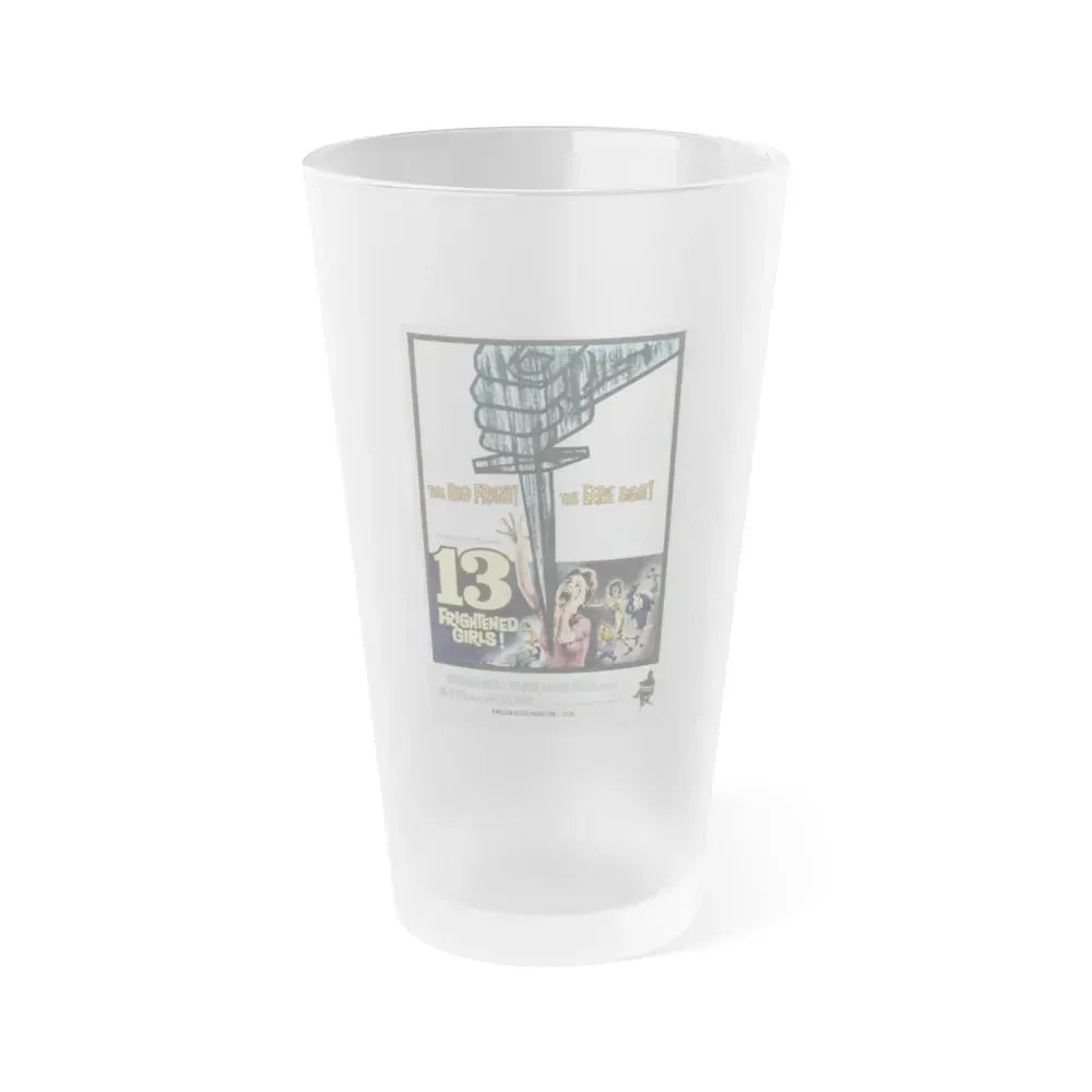 13 FRIGHTENED GIRLS 1963 Movie Poster - Frosted Pint Glass 16oz 16oz Frosted - Go Mug Yourself