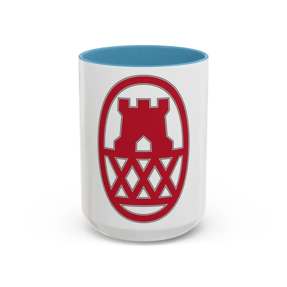 130 Maneuver Enhancement Brigade (U.S. Army) Accent Coffee Mug 15oz Light Blue - Go Mug Yourself