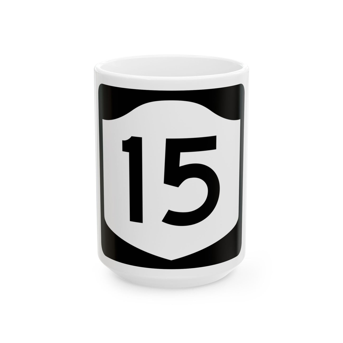 NY-15 (New York) (Road Sign) White Coffee Mug
