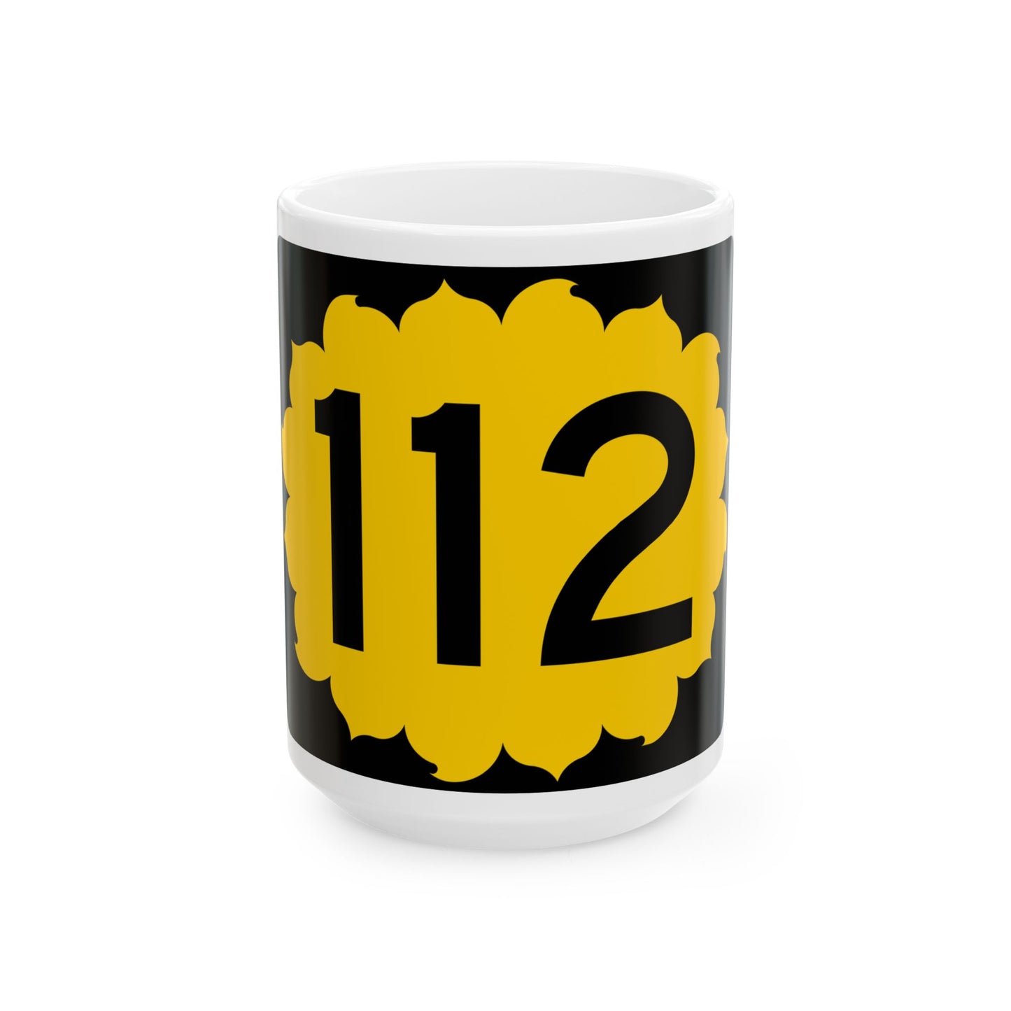 K-112 (Kansas) (Road Sign) White Coffee Mug