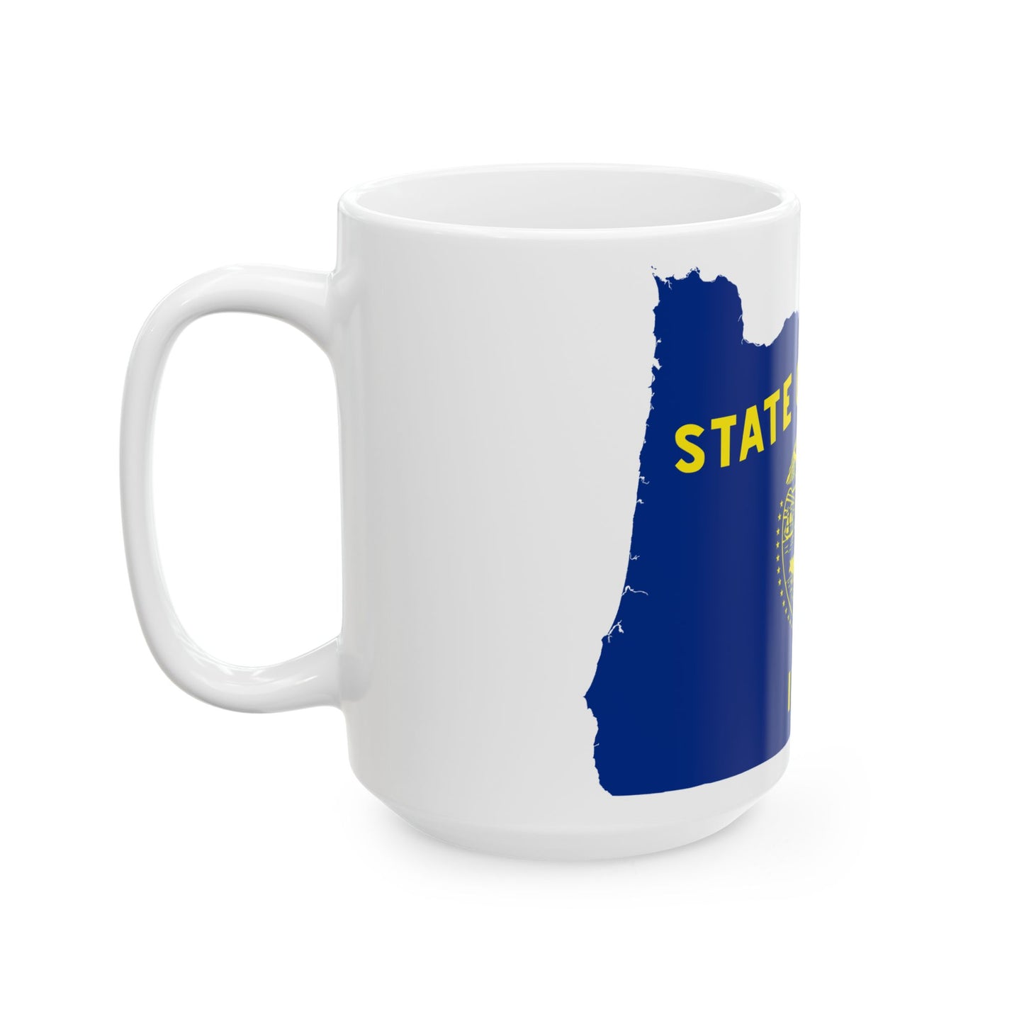 Flag-map of Oregon (United States) White Coffee Mug
