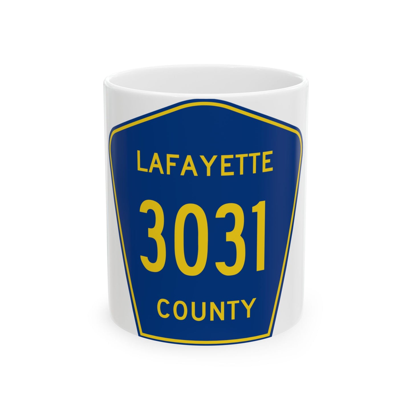 Lafayette County Route 3031 MS (Mississippi) (Road Sign) White Coffee Mug