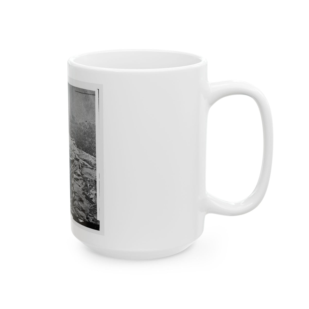 Gettysburg, Pa. Interior View Of Breastworks On Extreme Left Of The Federal Line (U.S. Civil War) White Coffee Mug