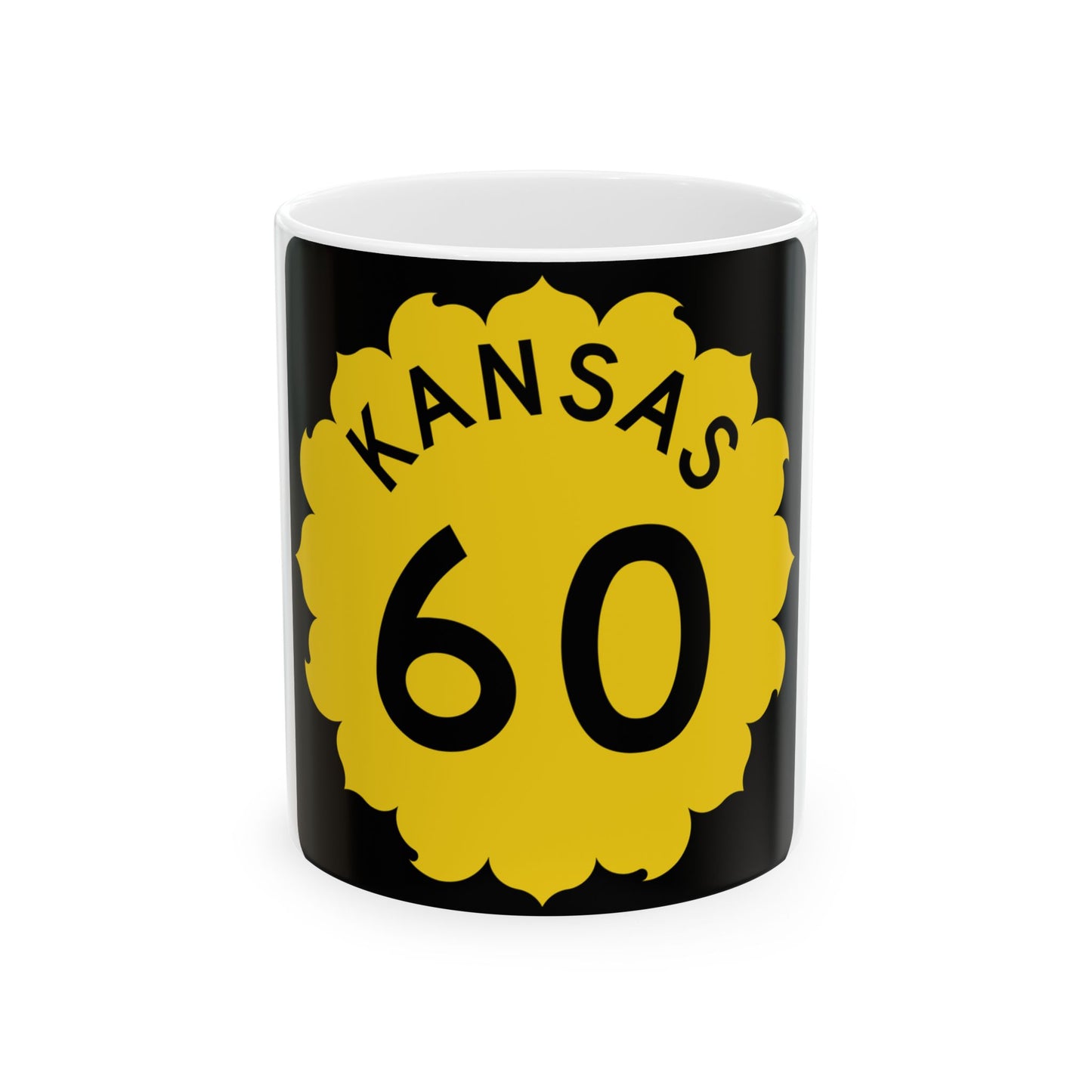 K-60 1962 (Kansas) (Road Sign) White Coffee Mug