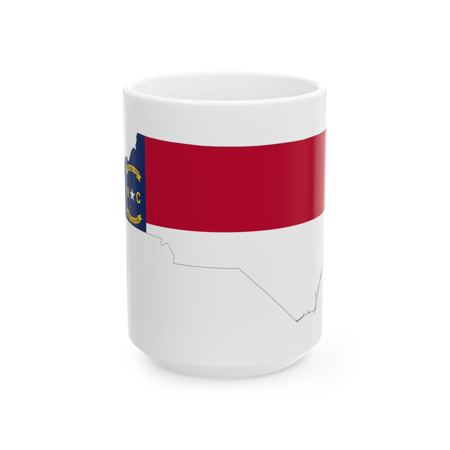 Flag-map of North Carolina (United States) White Coffee Mug