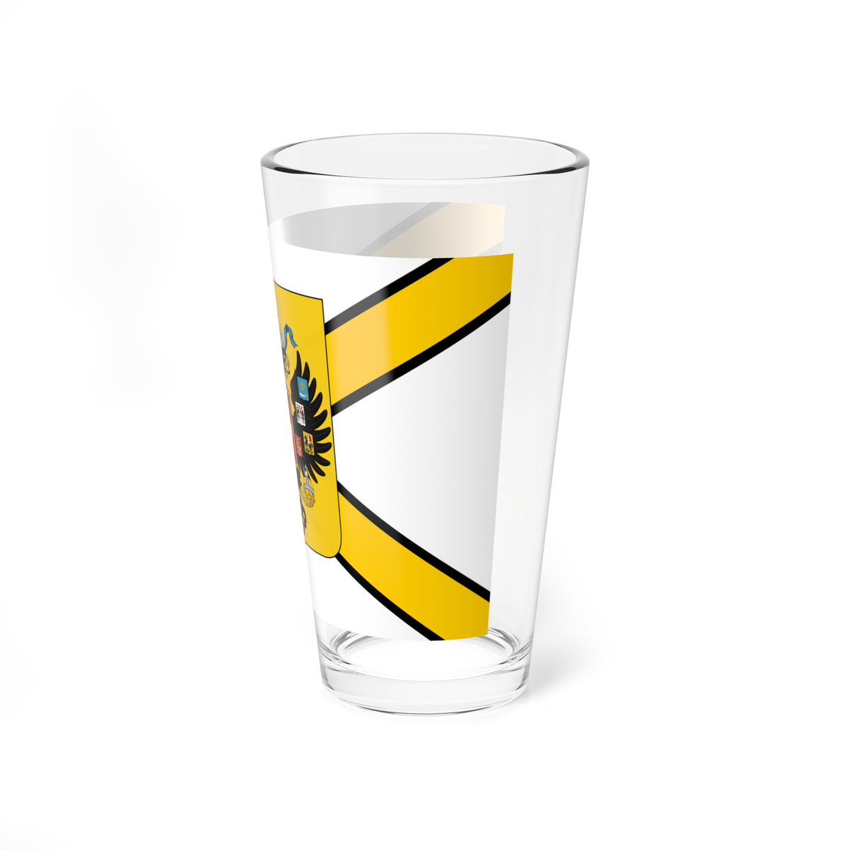 Honorary Naval Ensign of Russia black-yellow-white with coat of arms (Russia) Pint Glass 16oz