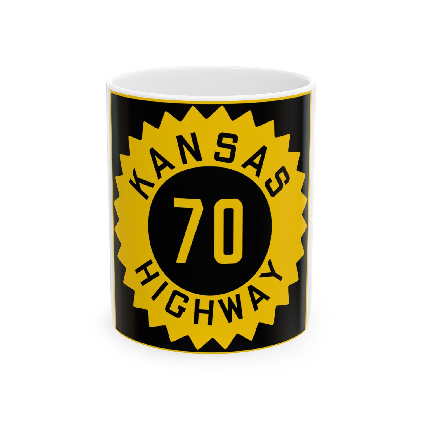 K-70 1926 (Kansas) (Road Sign) White Coffee Mug