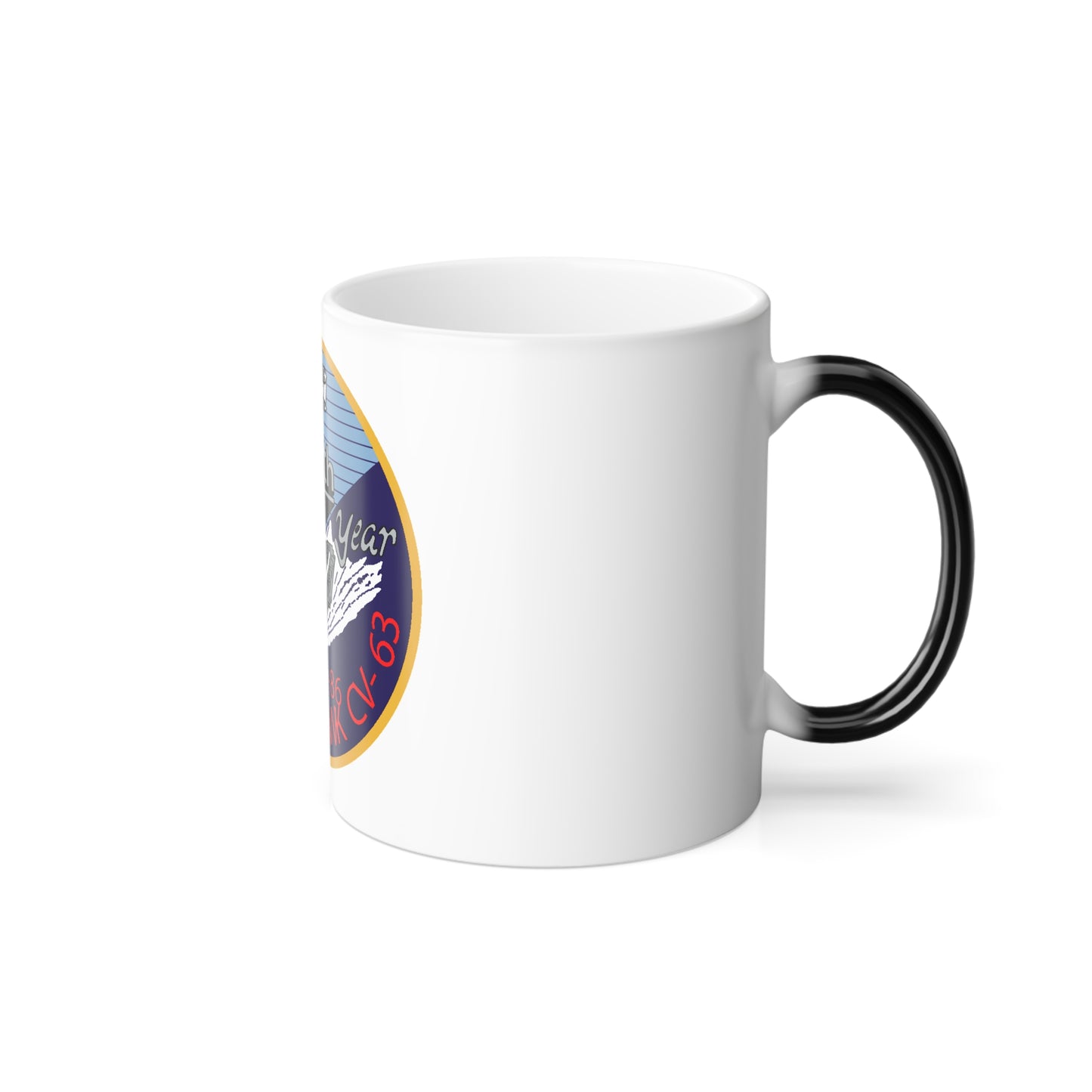 25th year USS Kitty Hawk CV 63 (U.S. Navy) Color Changing Mug 11oz