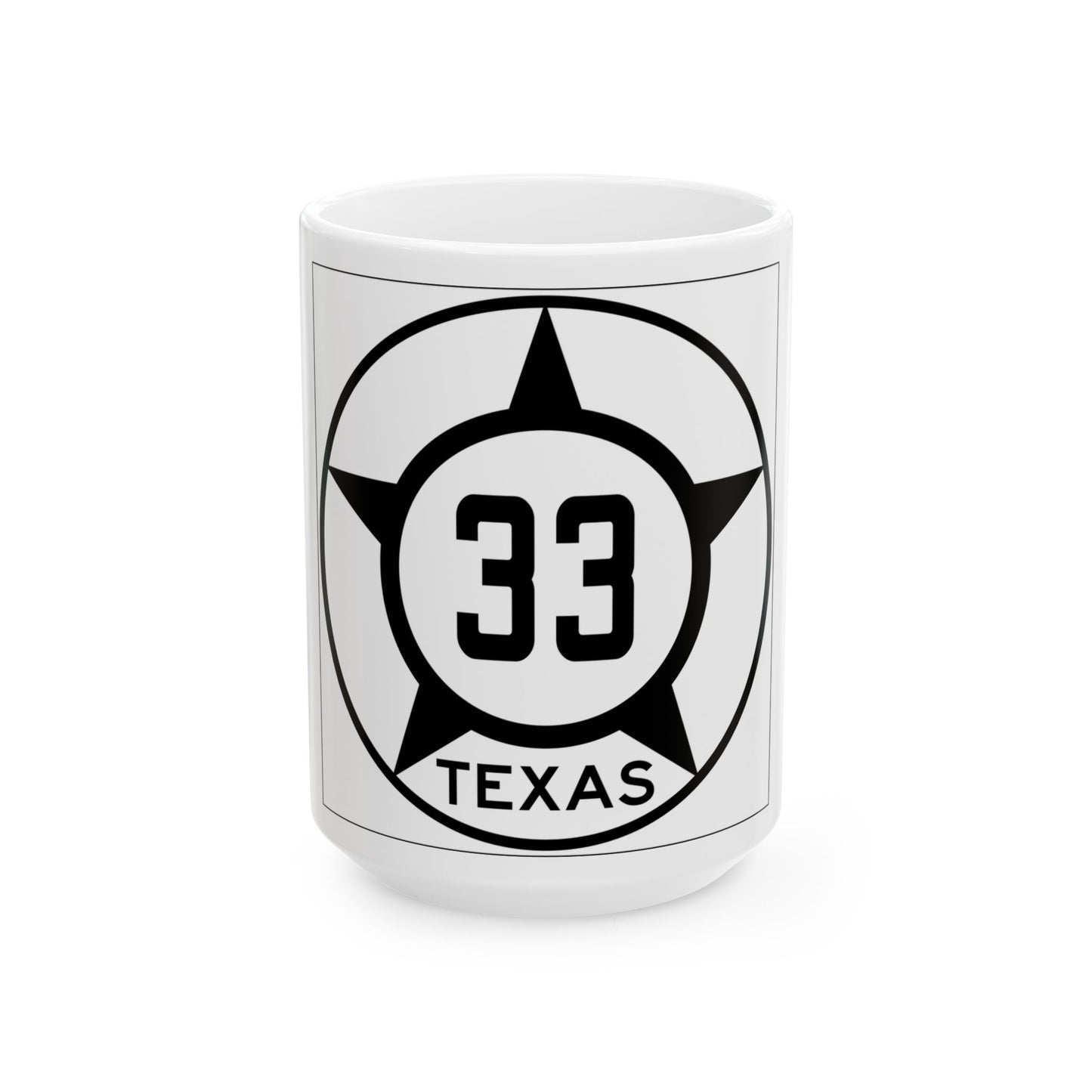 Old Texas 33 (Texas) (Road Sign) White Coffee Mug