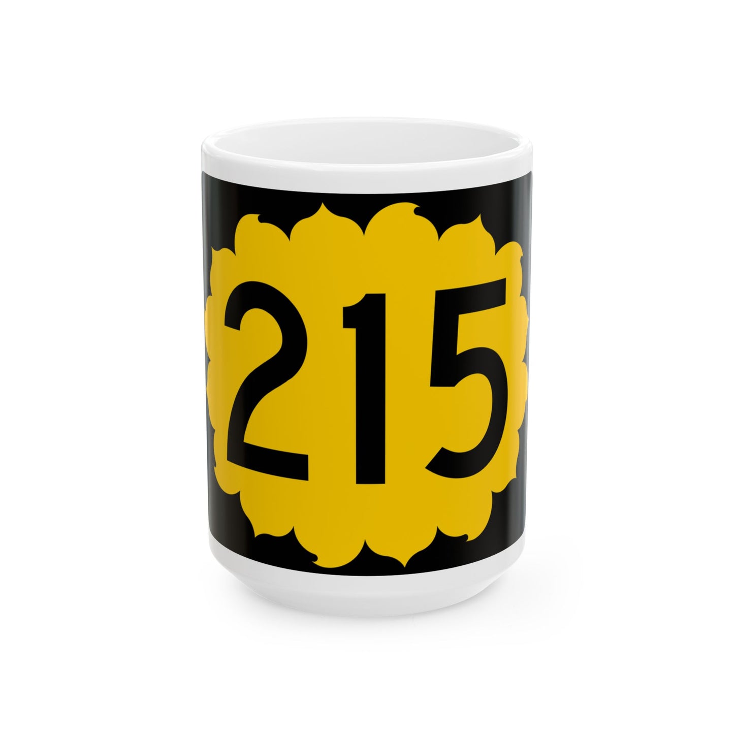 K-215 (Kansas) (Road Sign) White Coffee Mug