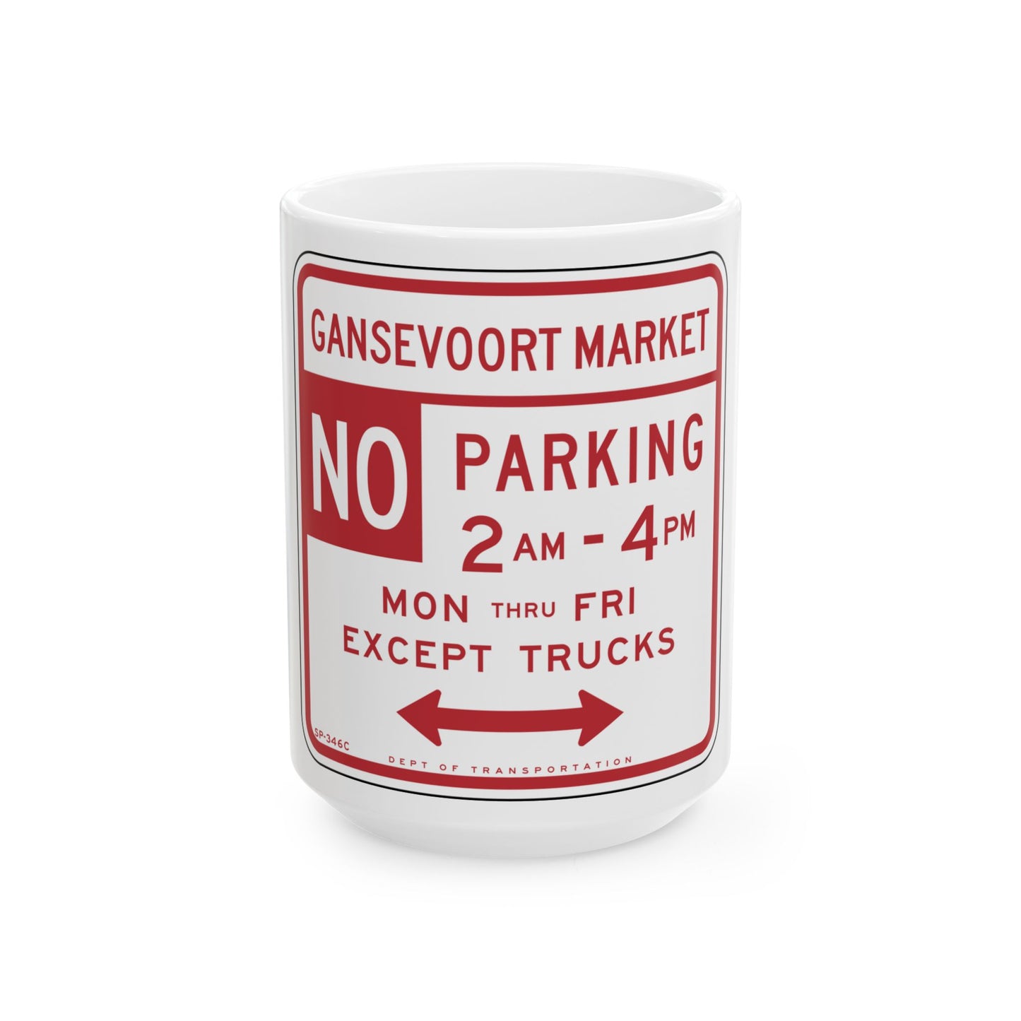 NYCDOT SC-346C (New York) (Road Sign) White Coffee Mug