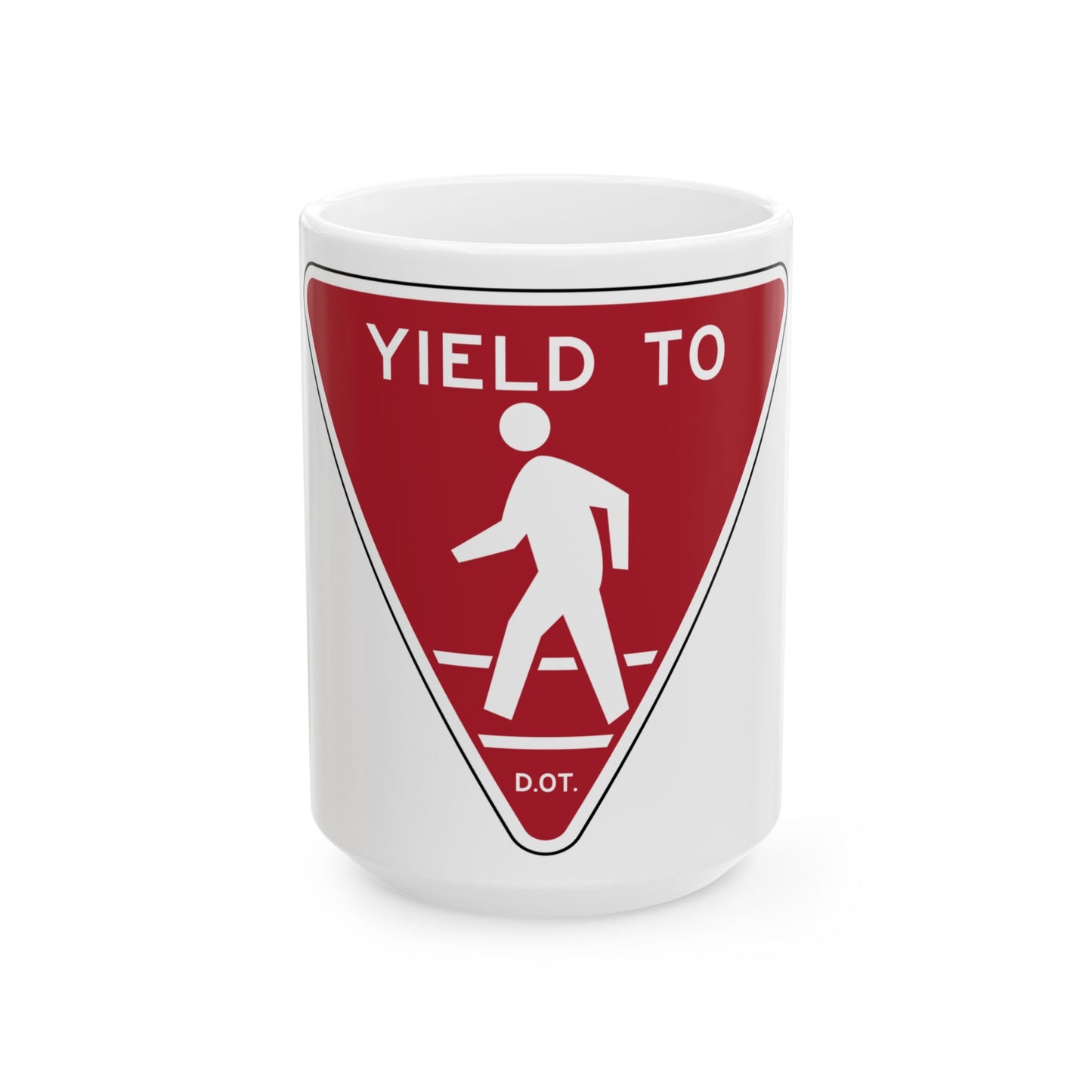 NYCDOT YIELD TO PEDESTRIANS (New York) (Road Sign) White Coffee Mug