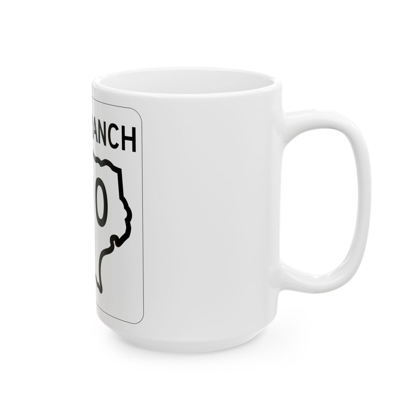 Texas RM 00 1956 template (Texas) (Road Sign) White Coffee Mug