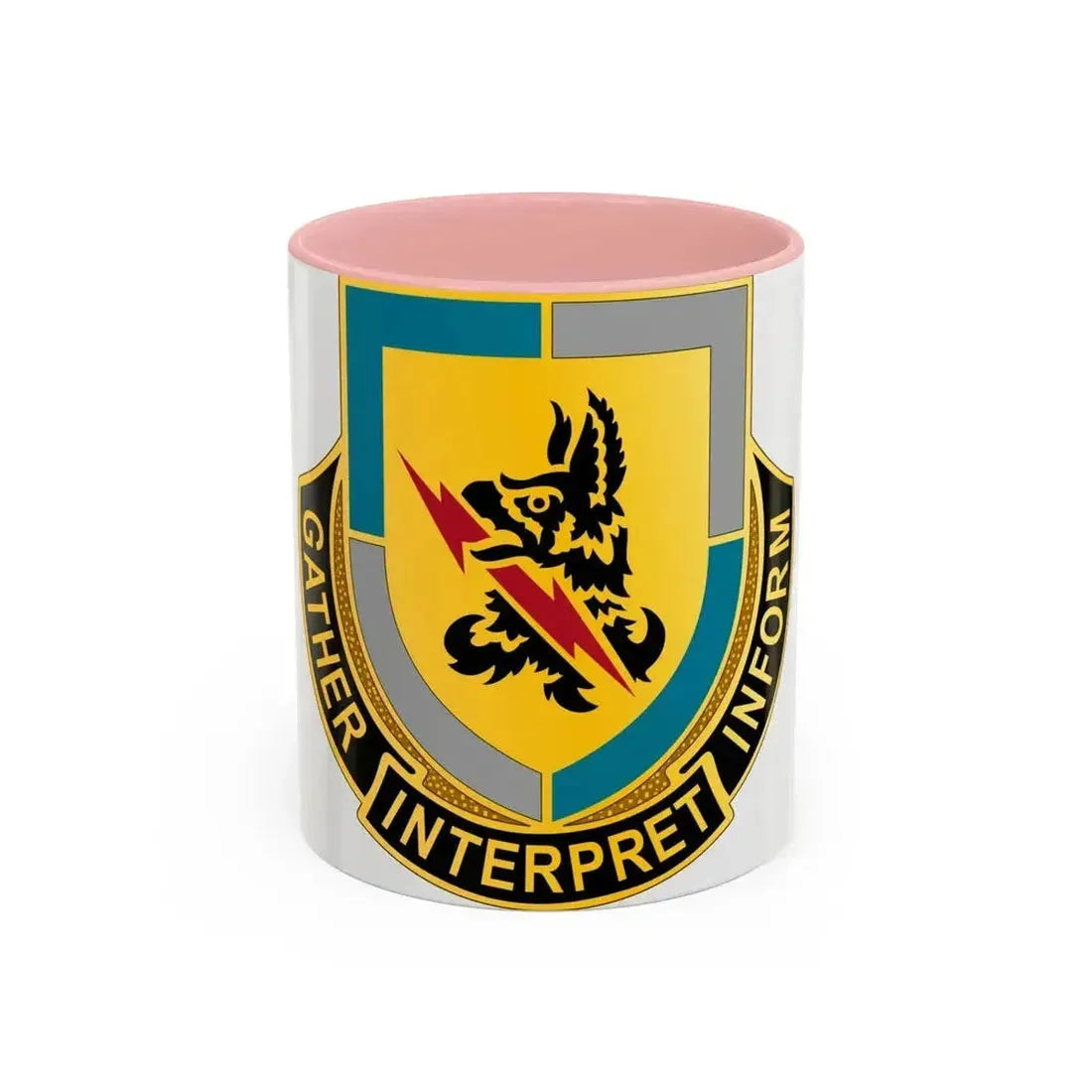 134 Military Intelligence Battalion (U.S. Army) Accent Coffee Mug 11oz Pink - Go Mug Yourself