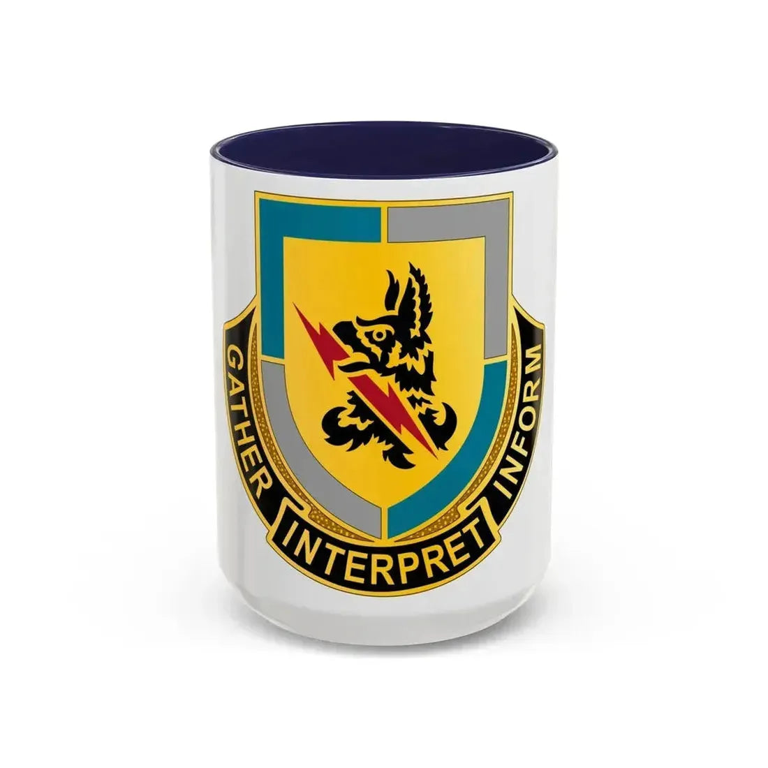 134 Military Intelligence Battalion (U.S. Army) Accent Coffee Mug 15oz Navy - Go Mug Yourself
