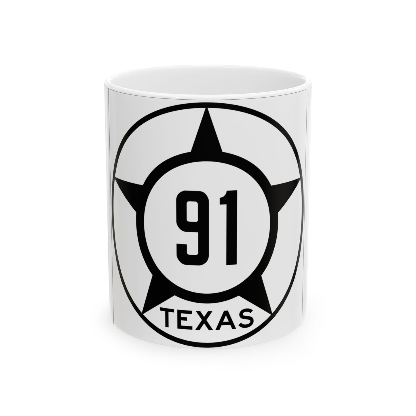 Old Texas 91 (Texas) (Road Sign) White Coffee Mug