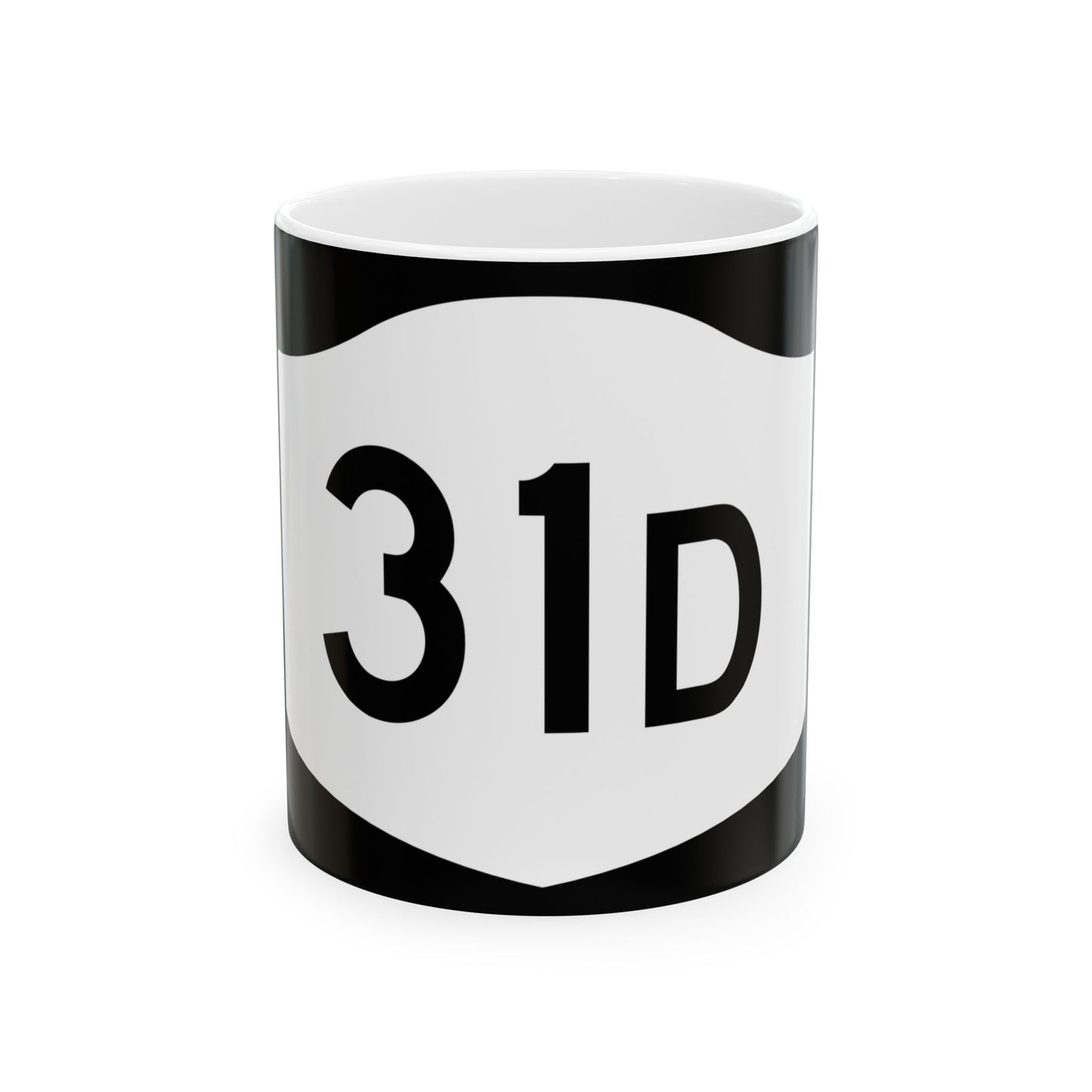 NY-31D (New York) (Road Sign) White Coffee Mug