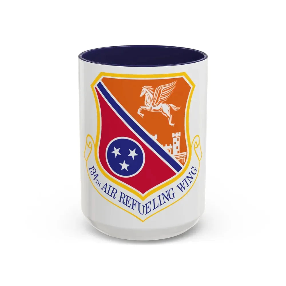 134th Air Refueling Wing (U.S. Air Force) Accent Coffee Mug 15oz Navy - Go Mug Yourself