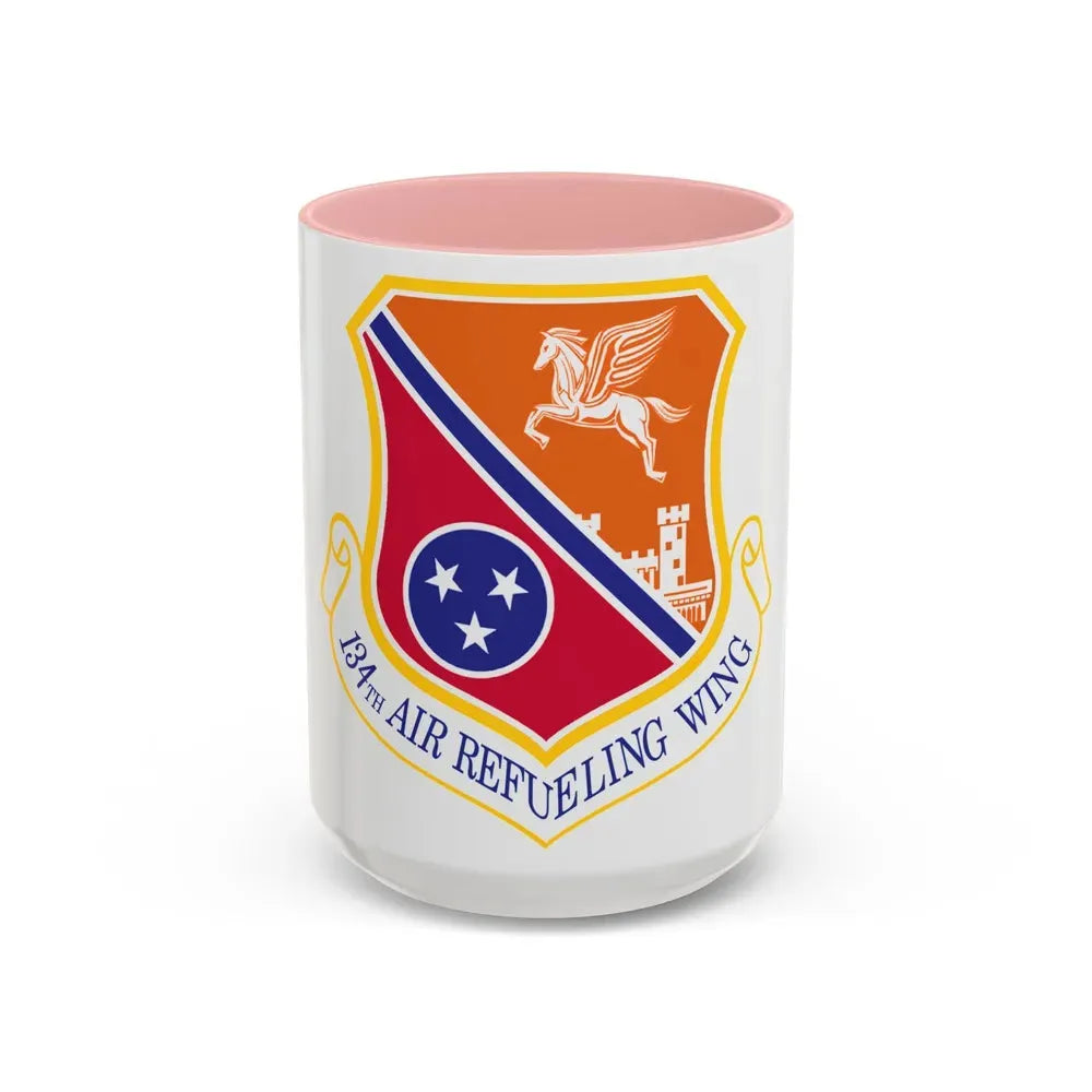 134th Air Refueling Wing (U.S. Air Force) Accent Coffee Mug 15oz Pink - Go Mug Yourself