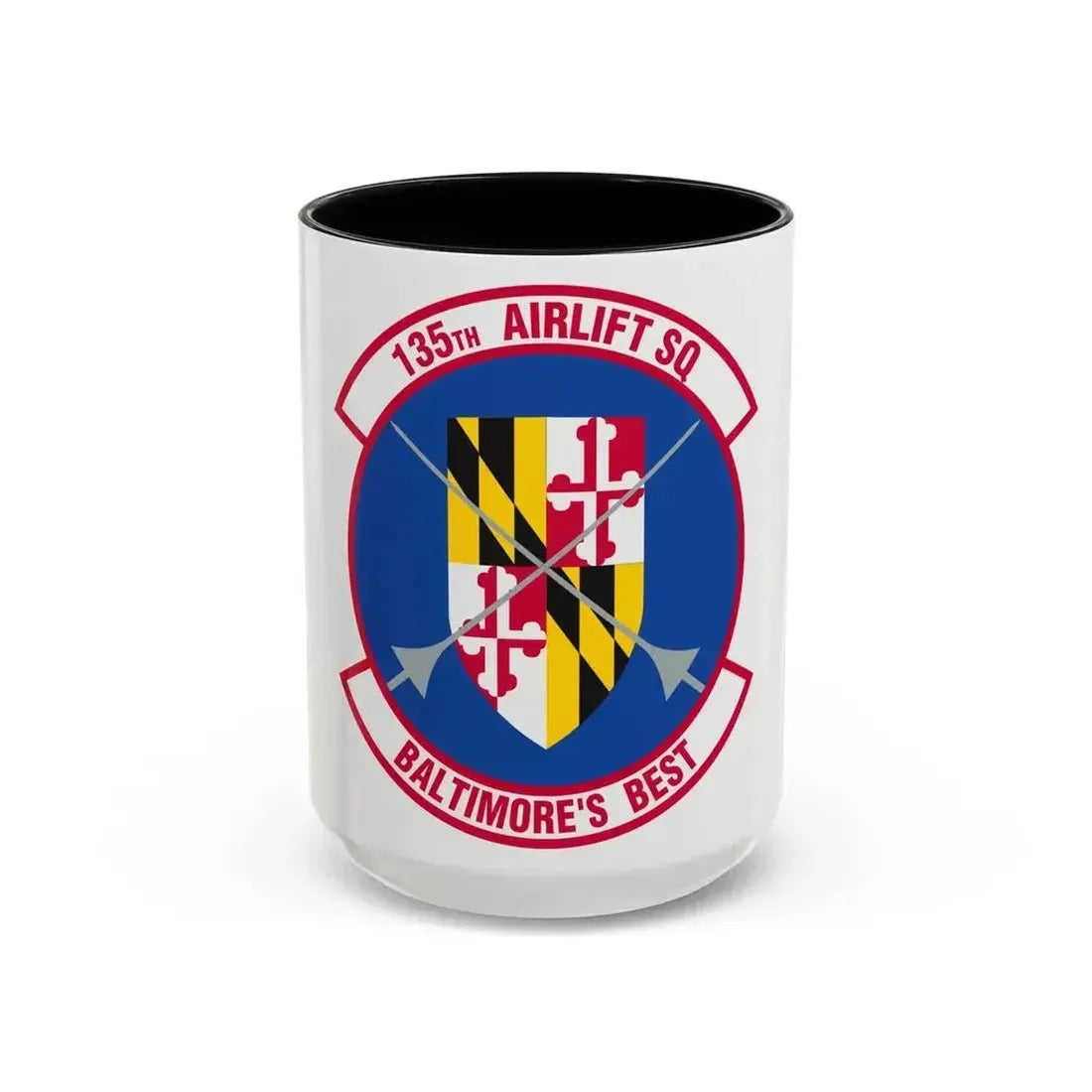 135 Airlift Squadron (U.S. Air Force) Accent Coffee Mug 15oz Black - Go Mug Yourself