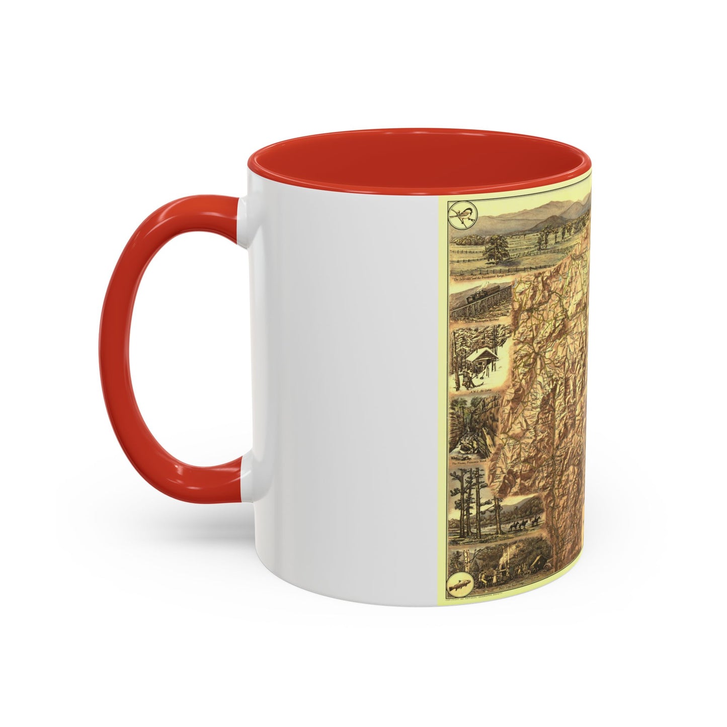 USA - New Hampshire's White Mountains (1937) (Map) Accent Coffee Mug-Go Mug Yourself