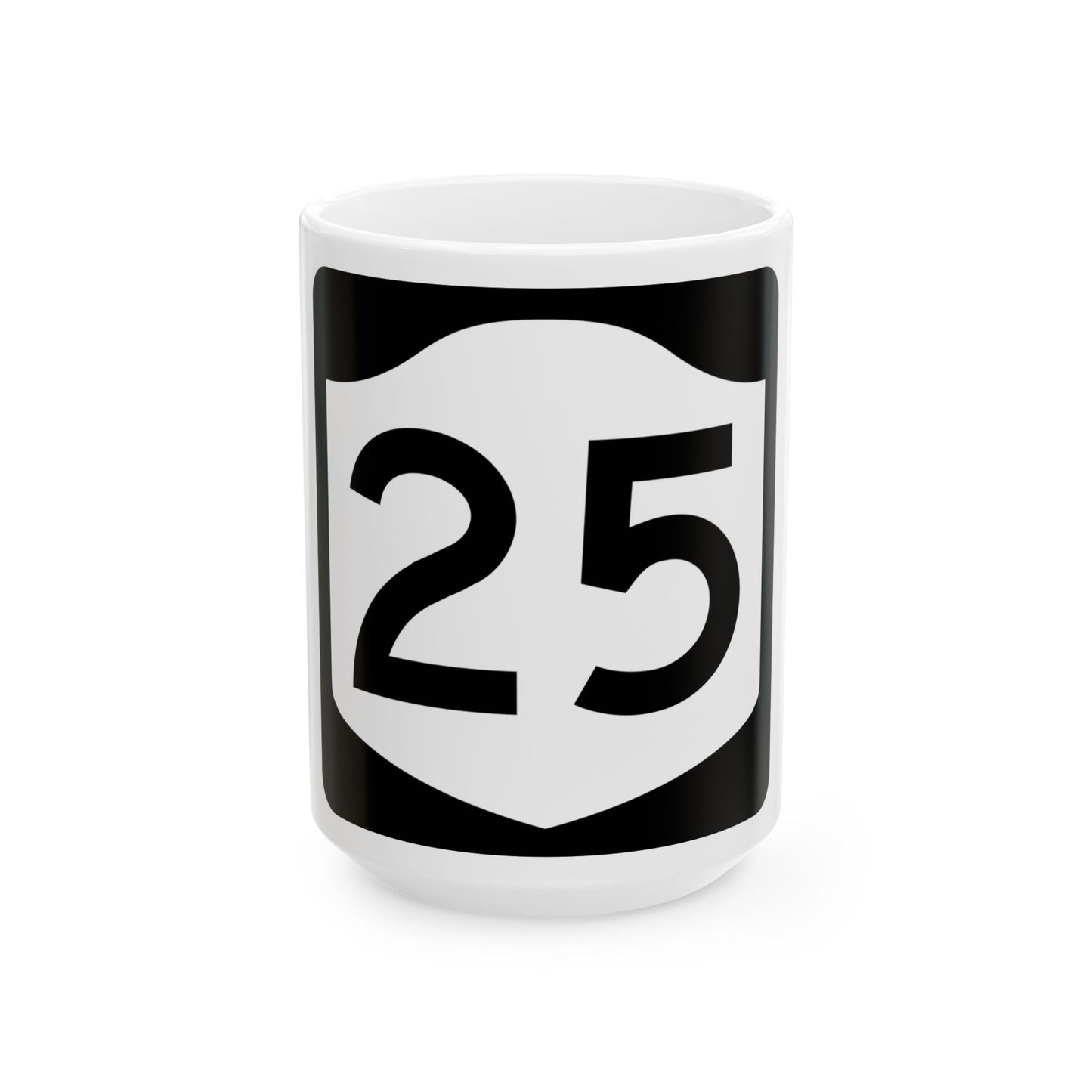 NY-25 (New York) (Road Sign) White Coffee Mug